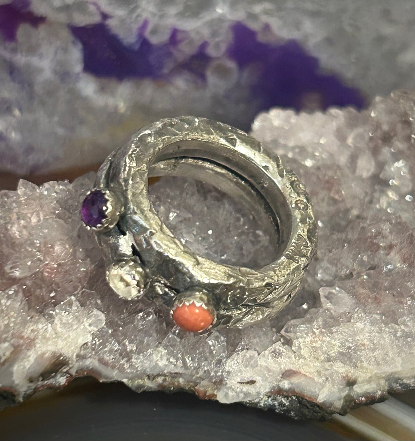 GUZ LOVE NO.50 • GuzFurbished 3-Stone “Apocalypse” Ring • Size 5.5