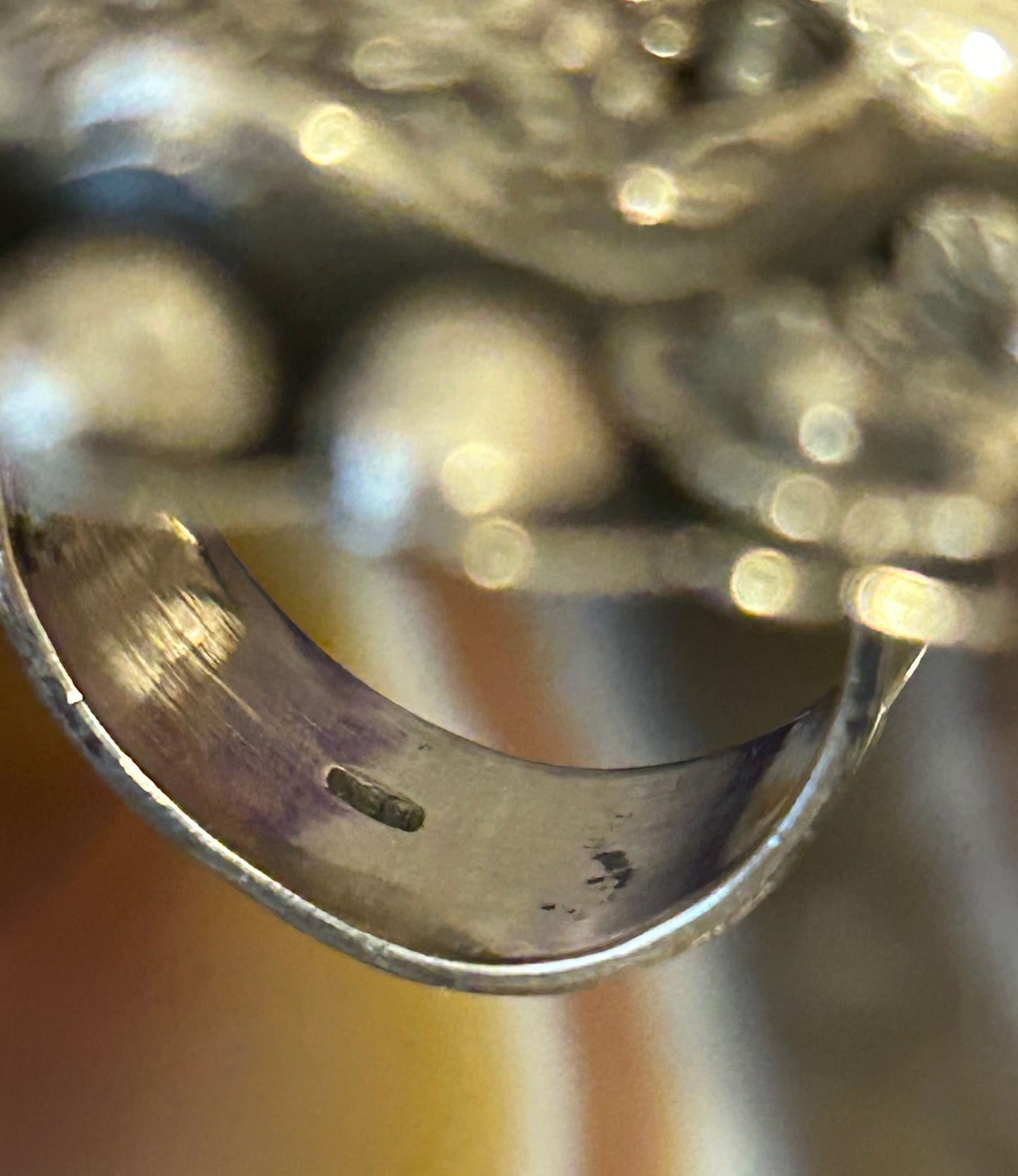 Sterling Silver Taxco Mexico Day Of The Dead Skull Statement Ring Adjustable