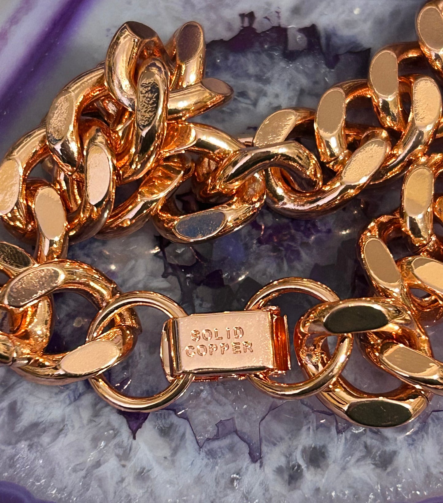 Solid Copper Heavy Cuban Link Bracelet