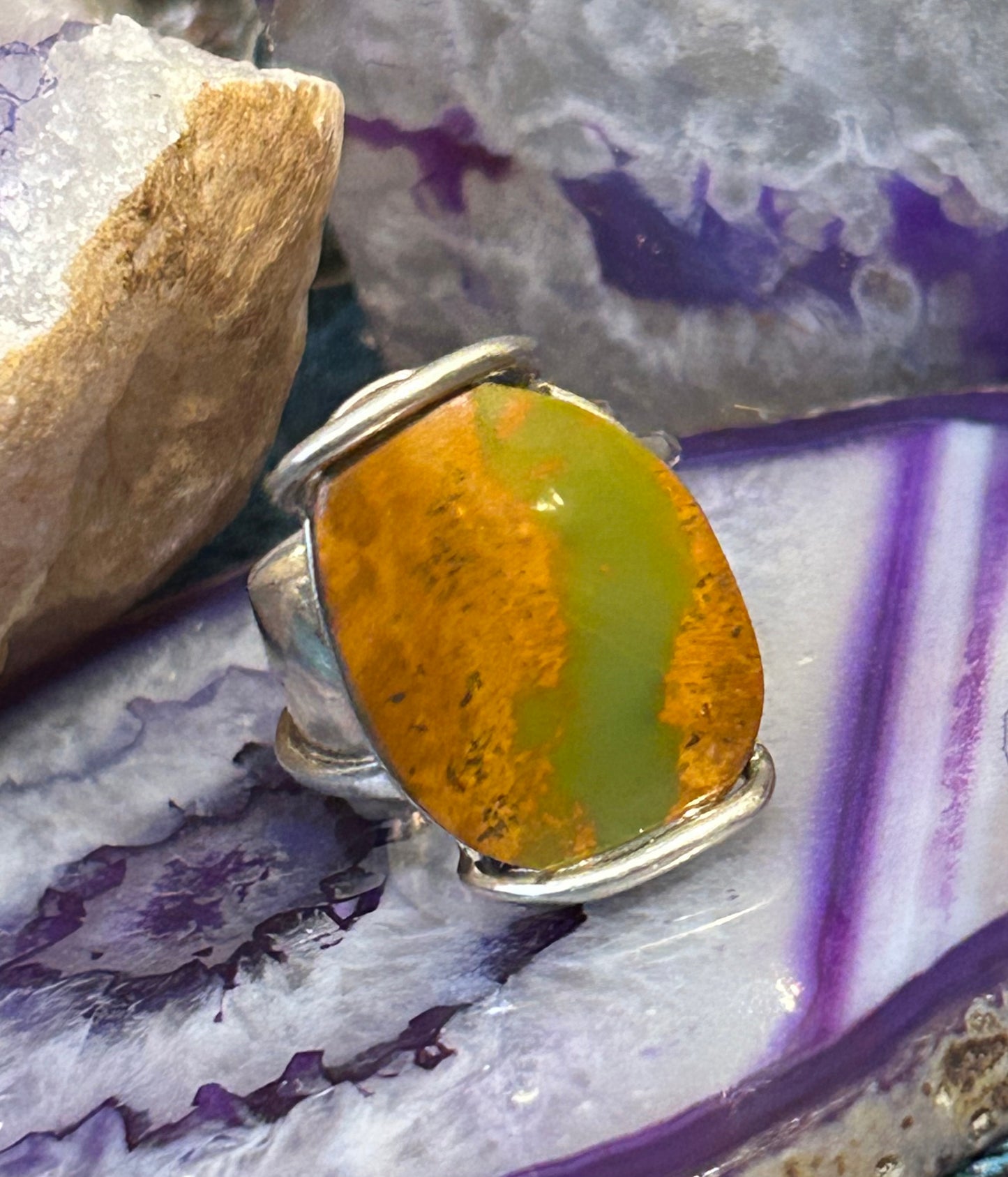 Lilly Barrack Sterling Silver Vintage Turquoise Modernist Ring Size 7