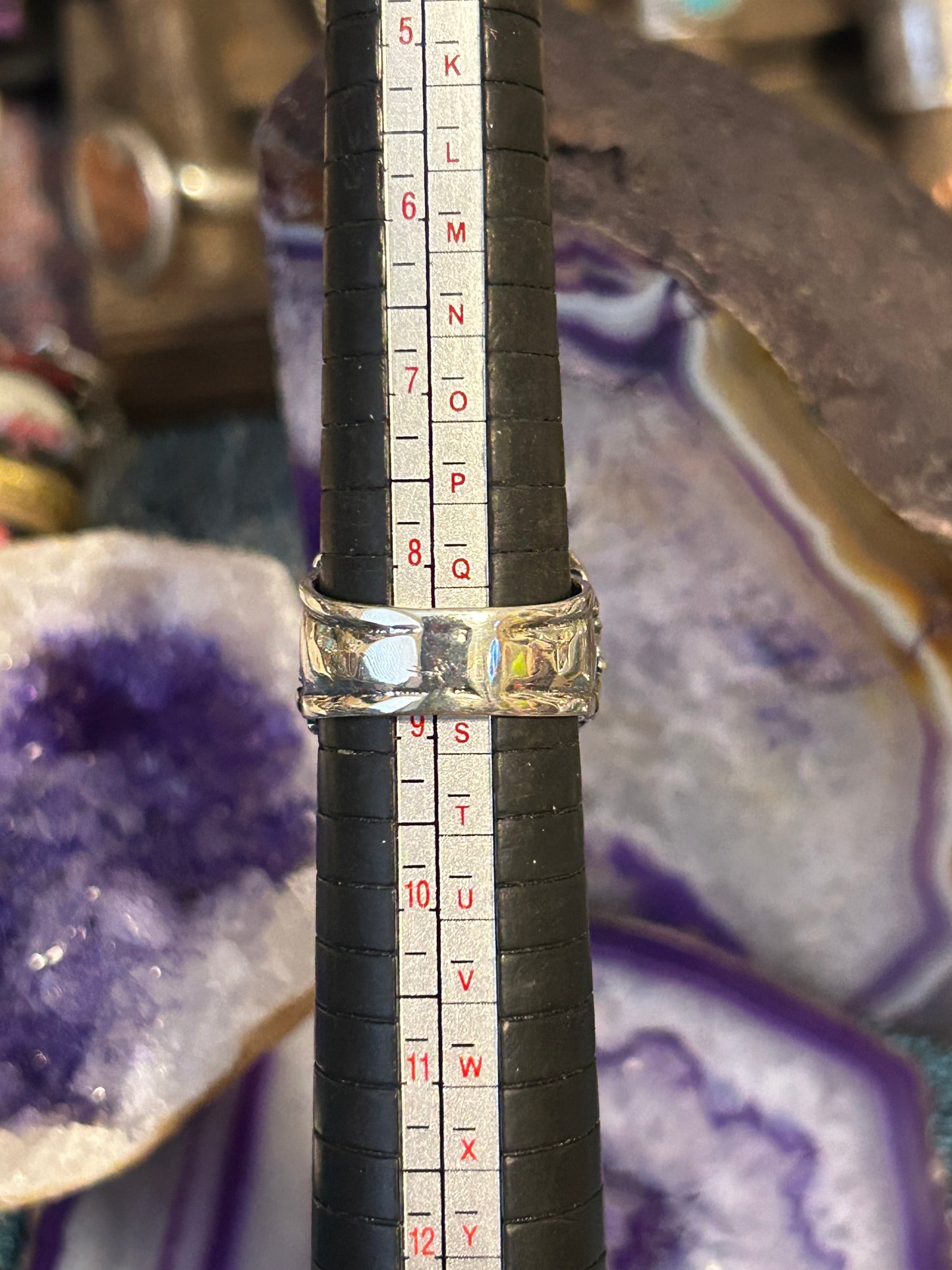 Sterling Silver Modern Taxco Mexico Grapes & Leaf Ring Size 8.25