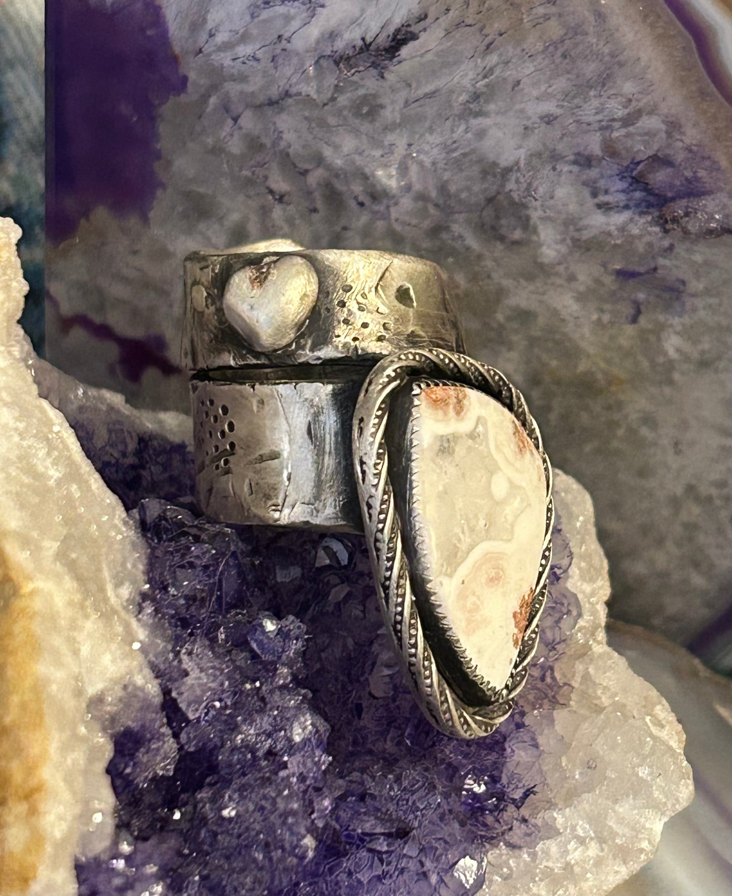 GUZ LOVE NO.100 • Sterling Silver “Apocalypse Rhodochrosite” Ring