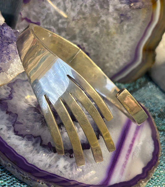 Vintage Taxco Mexico Sterling Silver Modernist Hinge Bracelet