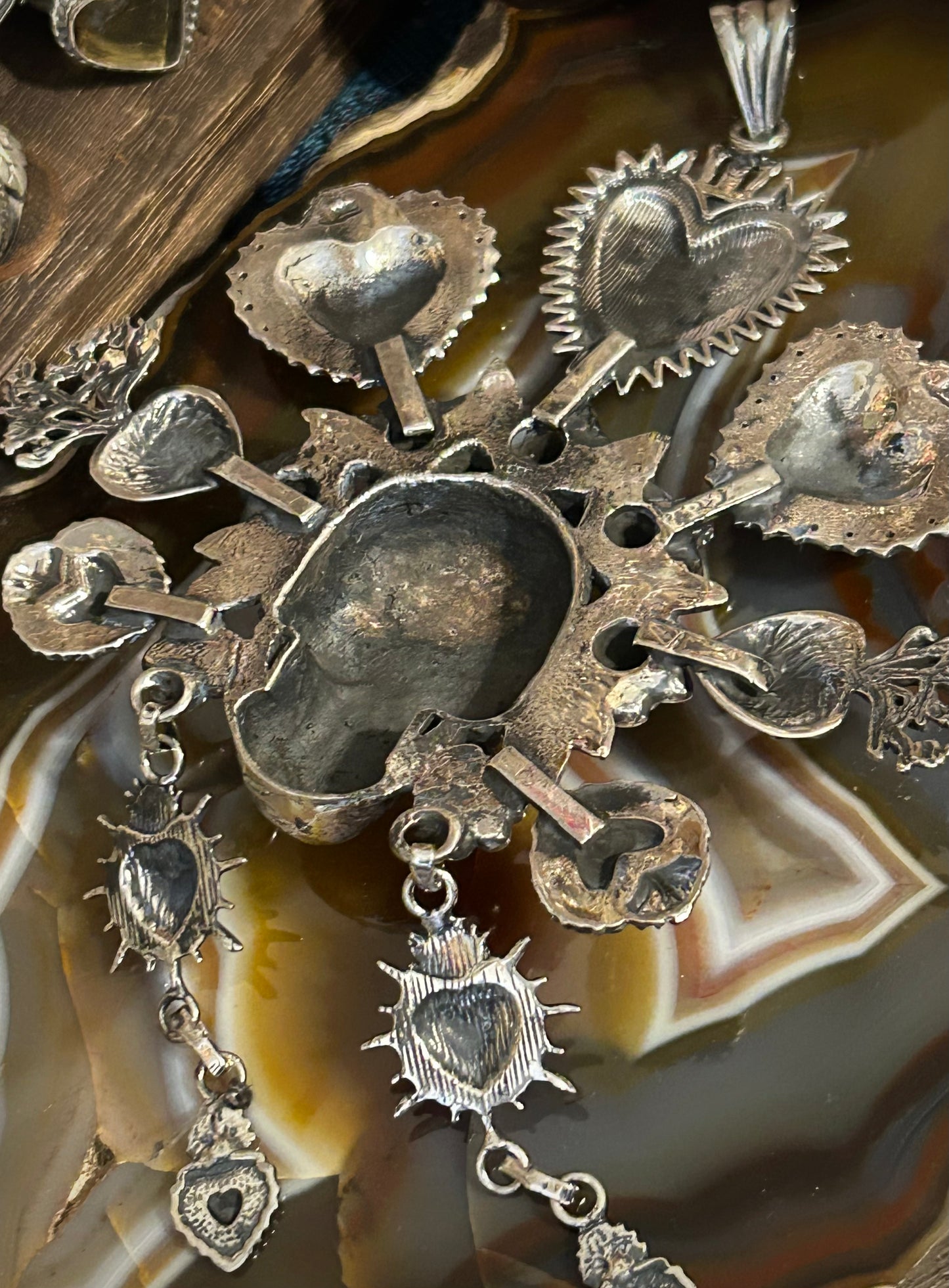 Sterling Silver Taxco Mexico HUGE Catrina Pendant