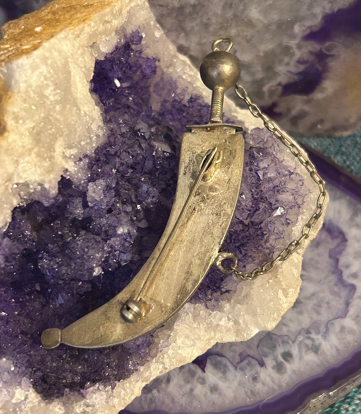 Vintage Sterling Silver Dagger & Sheath Brooch/Pin