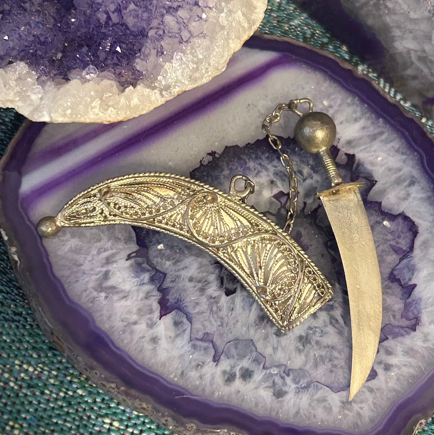 Vintage Sterling Silver Dagger & Sheath Brooch/Pin