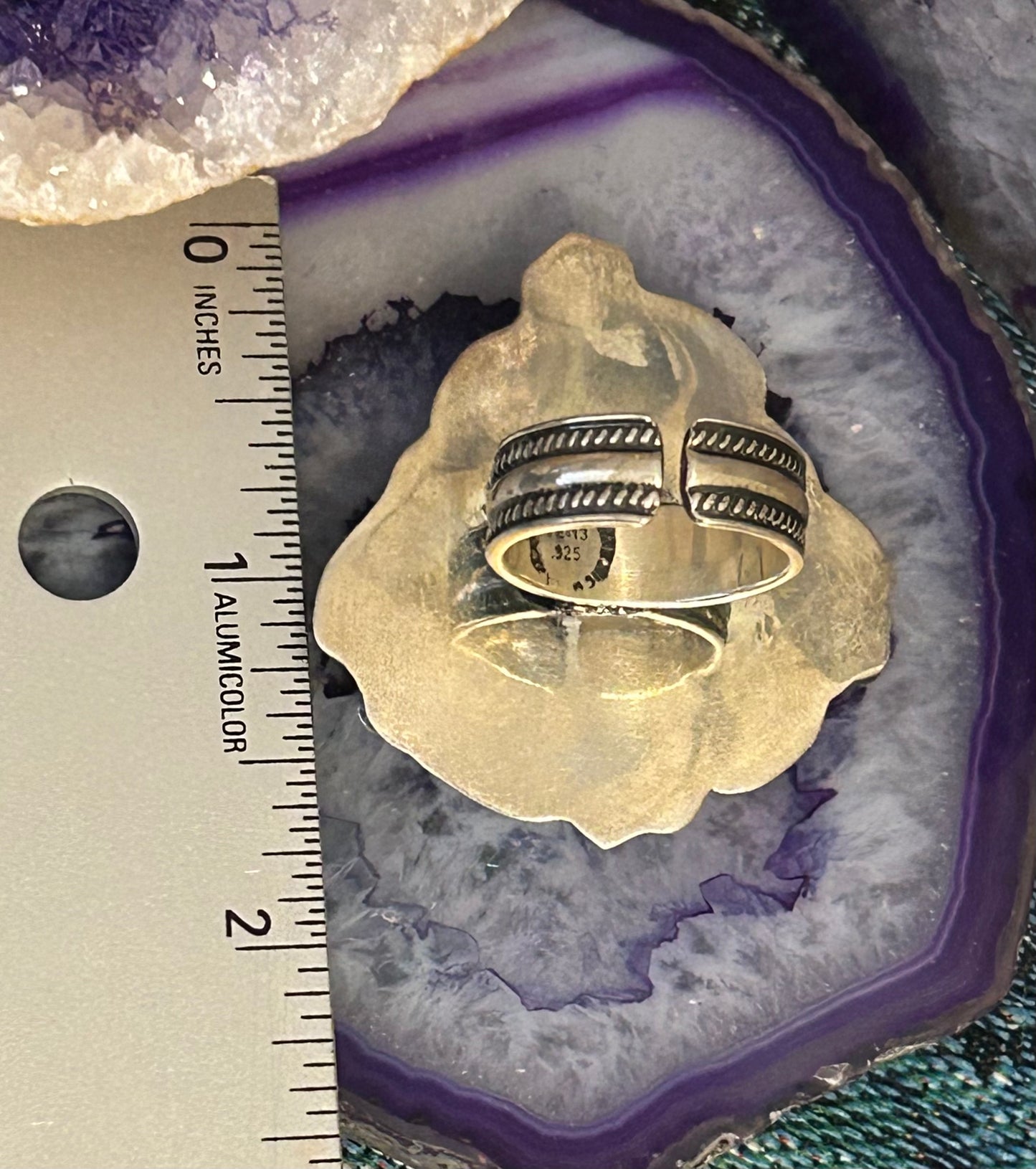 Sterling Silver Taxco Mexico Dogwood Blossom-like Flower Large Ring Size 7.5-9