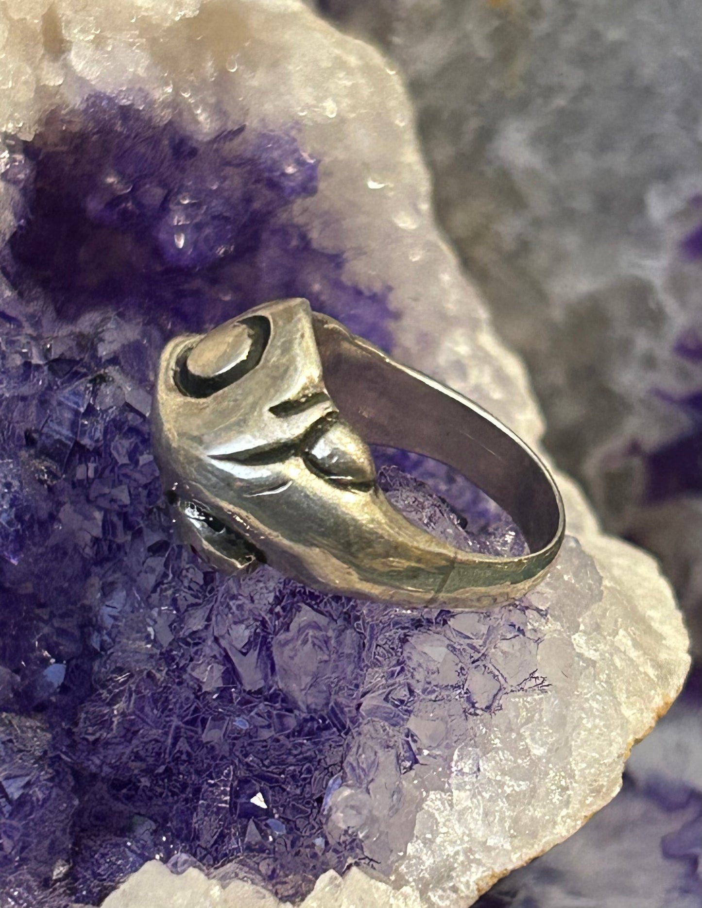 Vintage Sterling Silver Abstract Modernist Ring Size 6