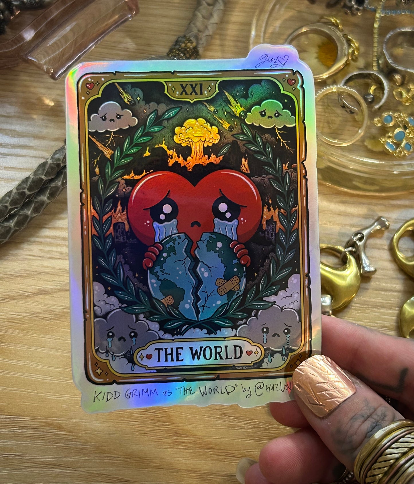 KID GRIMM as “THE WORLD” Card Sticker