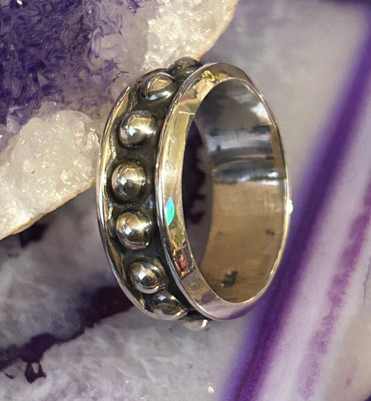 Sterling Silver Taxco Mexico Ball Bead Ring
