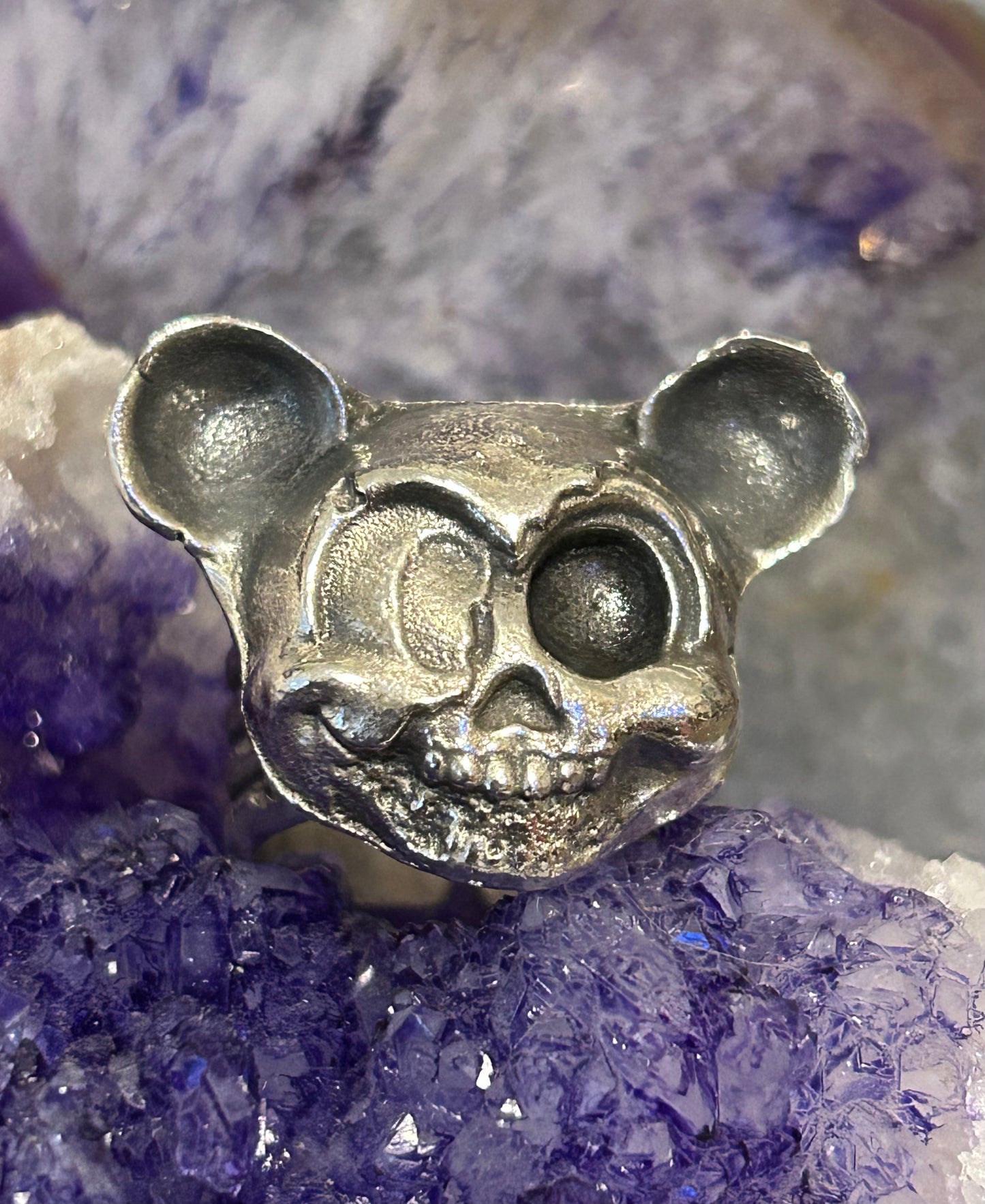 *Made to Order* GUZ LOVE Handmade Sterling Silver Skull Mouse Ring