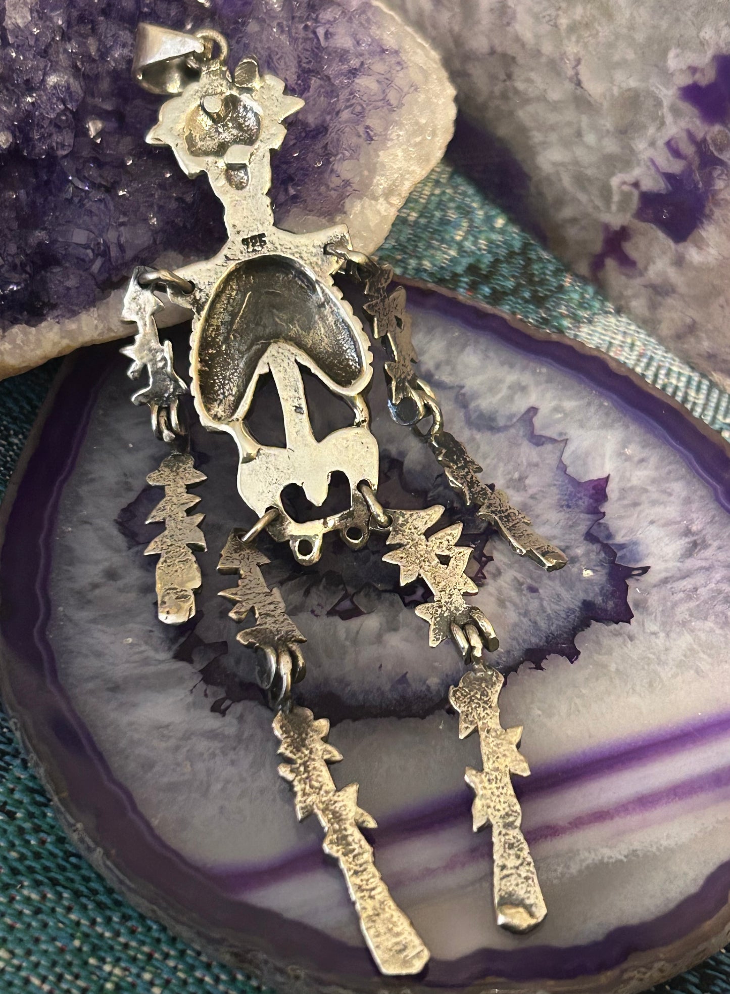Sterling Silver Modern Taxco Mexico Articulated Catrina Skeleton Pendant