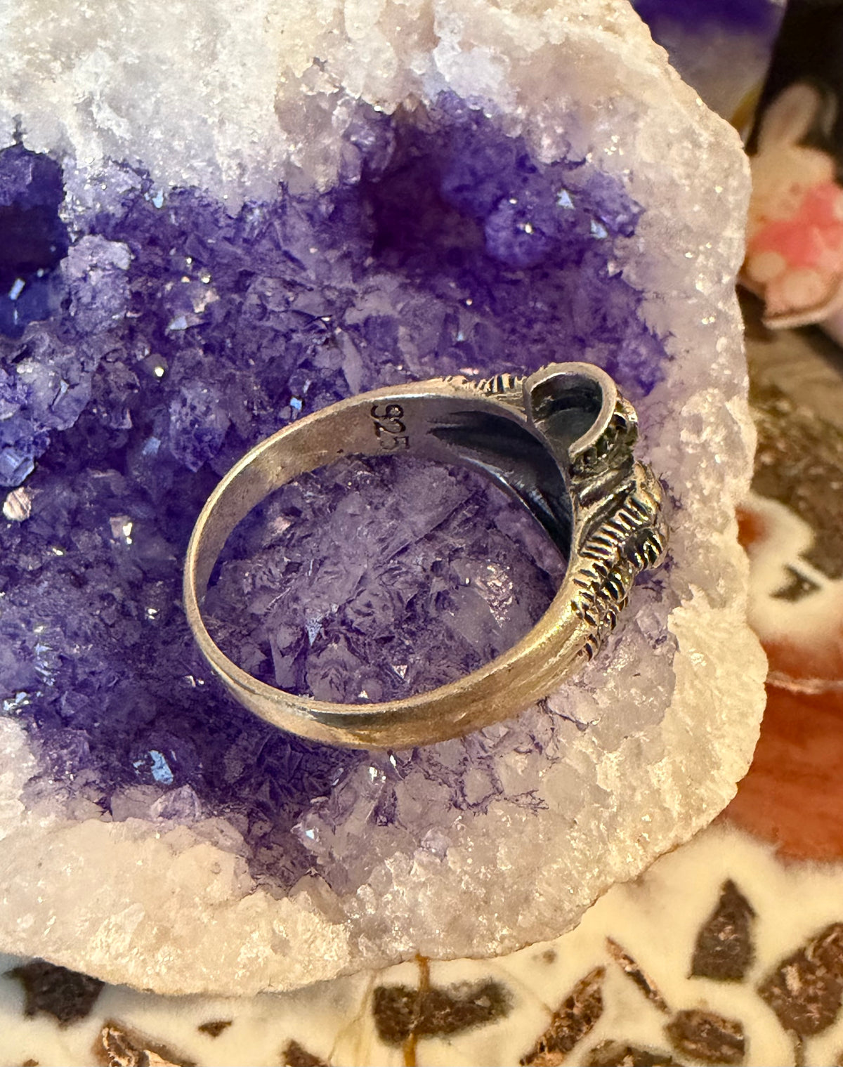 Vintage Sterling Silver Skull And Talons Ring Size 12