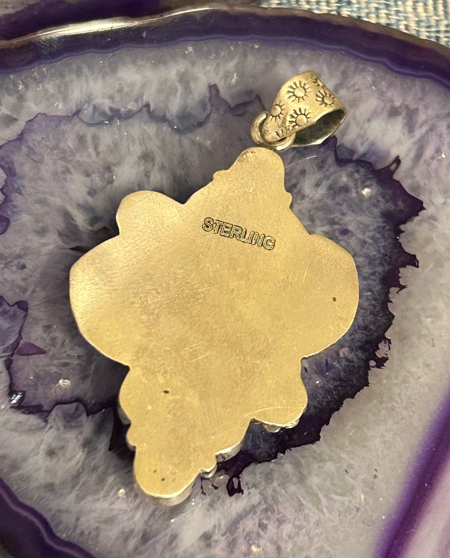 Sterling Silver Southwestern Turquoise & Bumblebee Jasper Heart Pendant