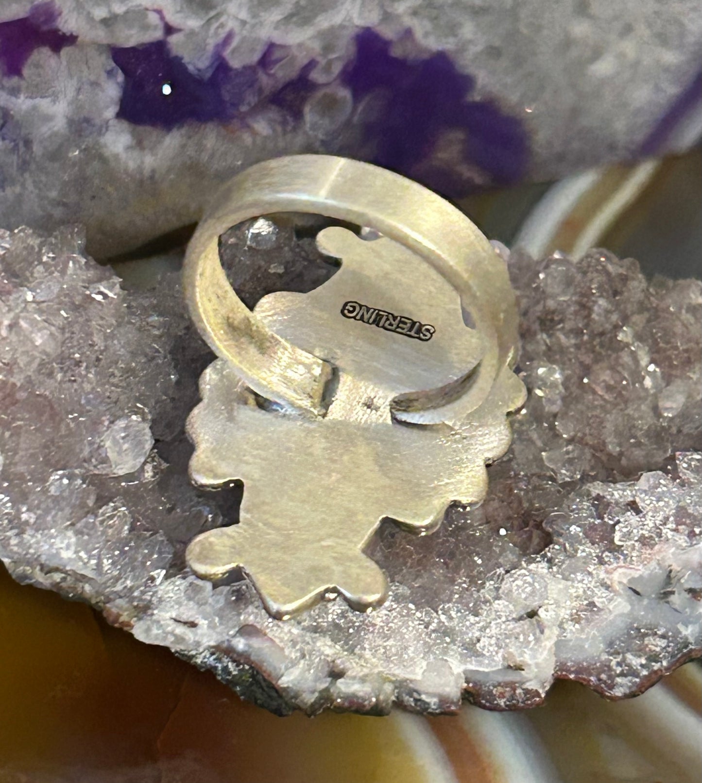 Sterling Silver Sonoran Gold Turquoise Three Stone Ring Adjustable