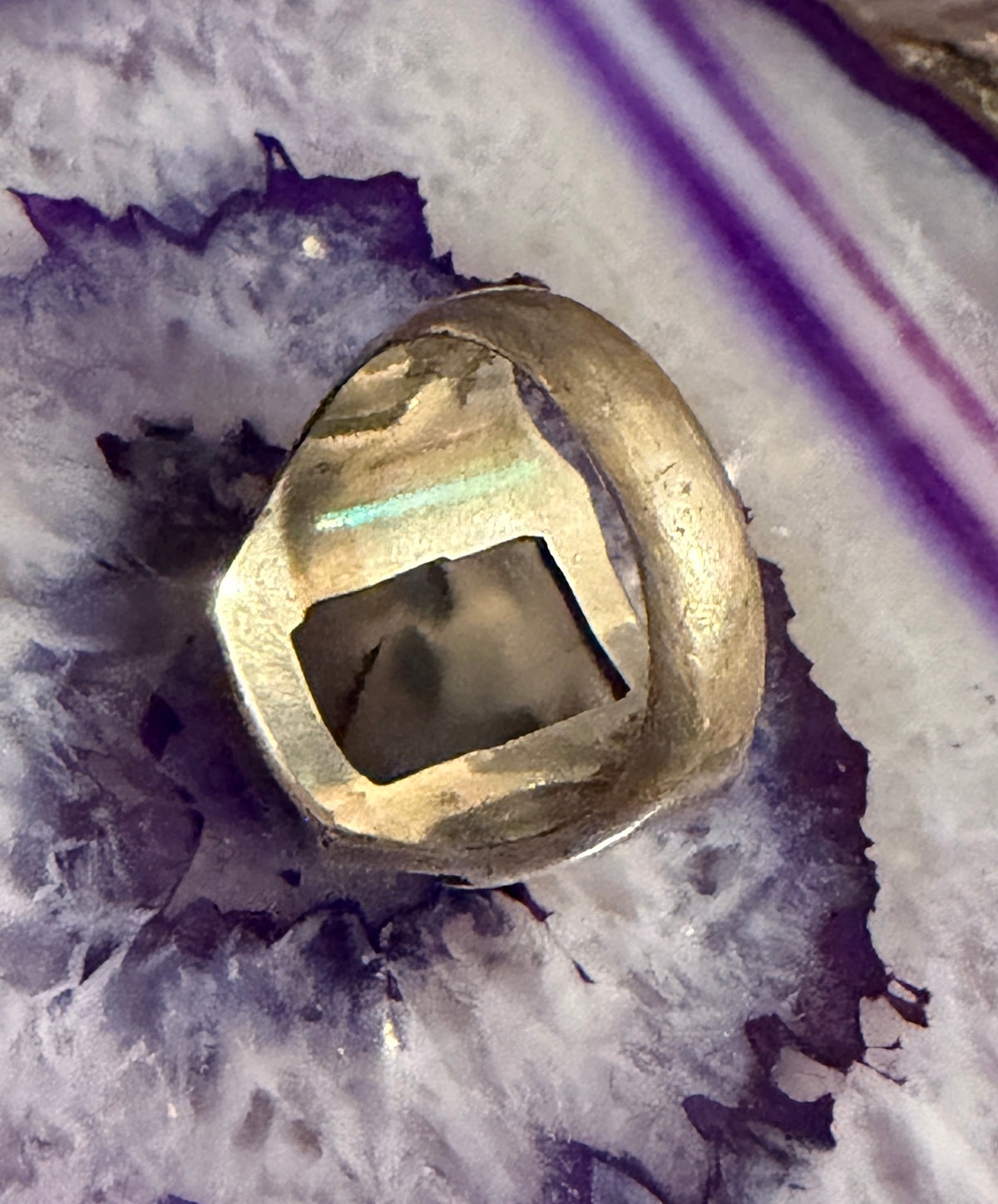 Vintage Estate Sterling Silver Dendritic Opal Ring Size 7