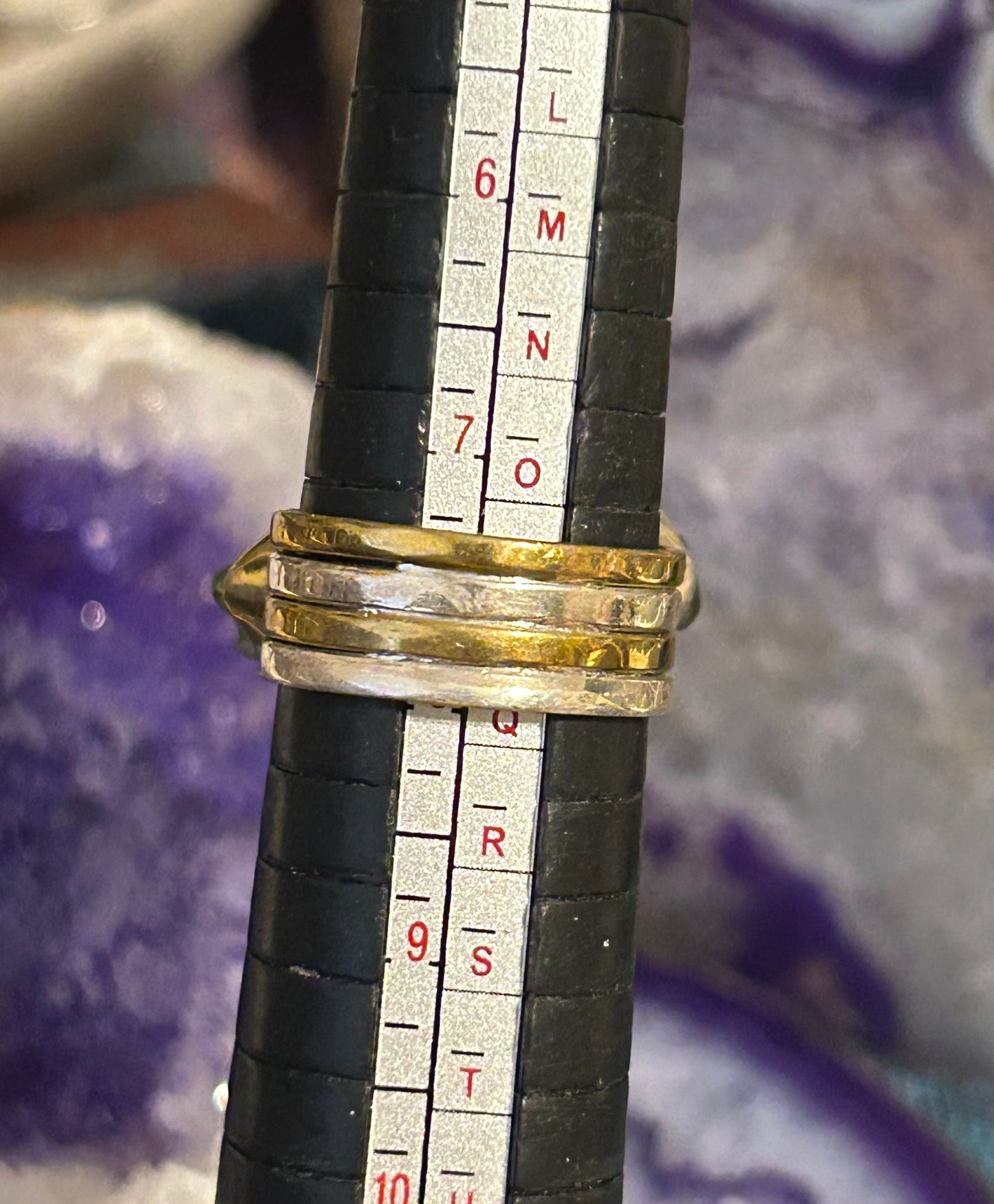 Sterling Silver Two-Tone Natural Peridot Stone Ring Size 7.5