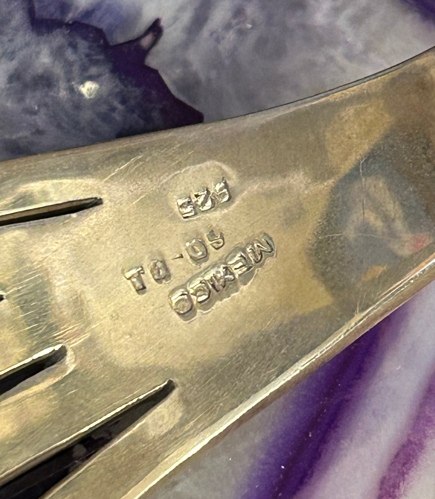 Vintage Taxco Mexico Sterling Silver Modernist Hinge Bracelet