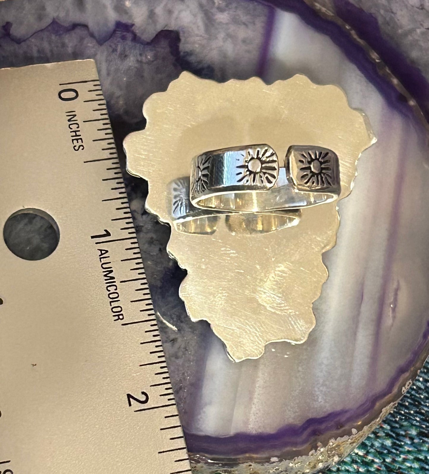 Sterling Silver Taxco Mexico Bull Longhorn Skull Flower Ring Size 7-8.5