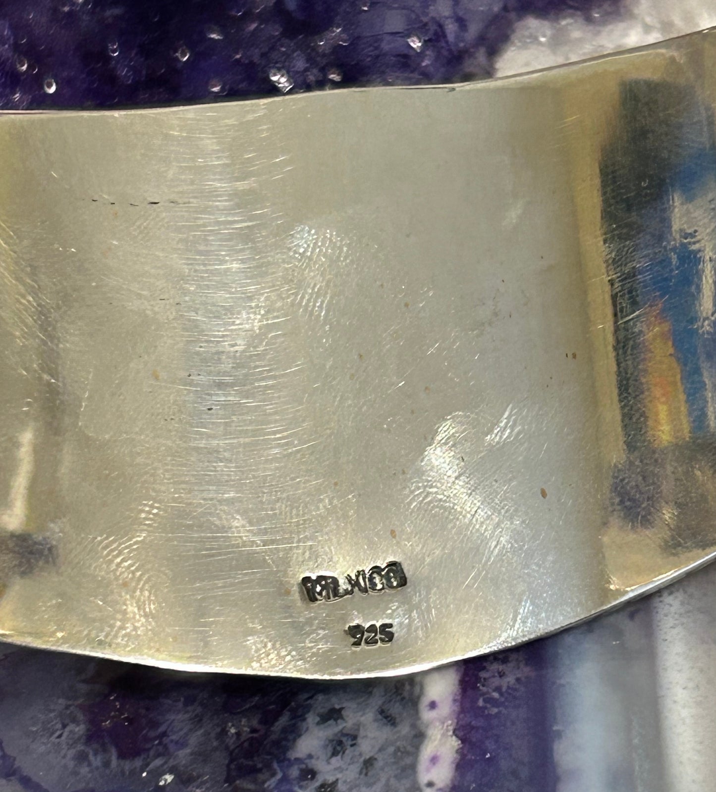 Sterling Silver Taxco Mexico Spider & Flower Cuff Bracelet