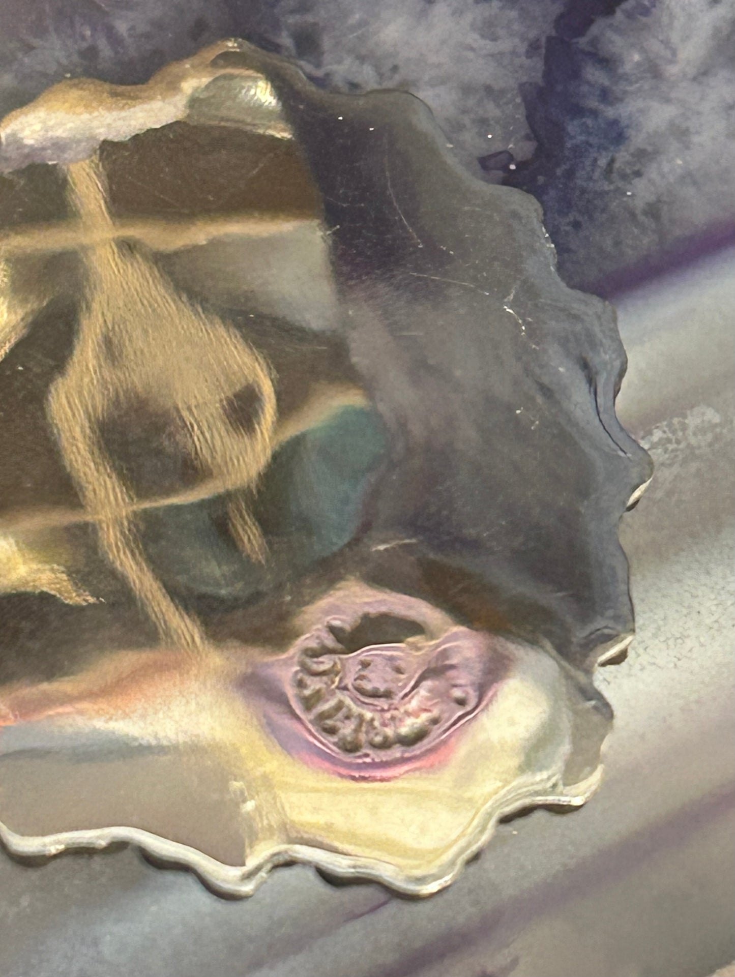 Sterling Silver Taxco Mexico Seeing Eye Heart W/ Rose And Birds Large Pendant