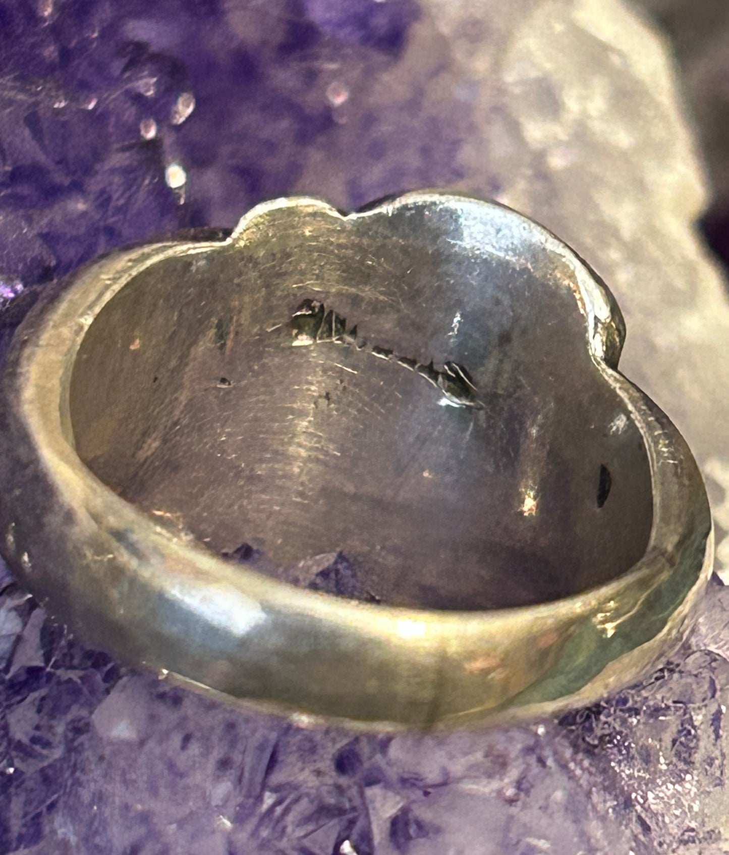 Vintage Sterling Silver Abstract Modernist Ring Size 6