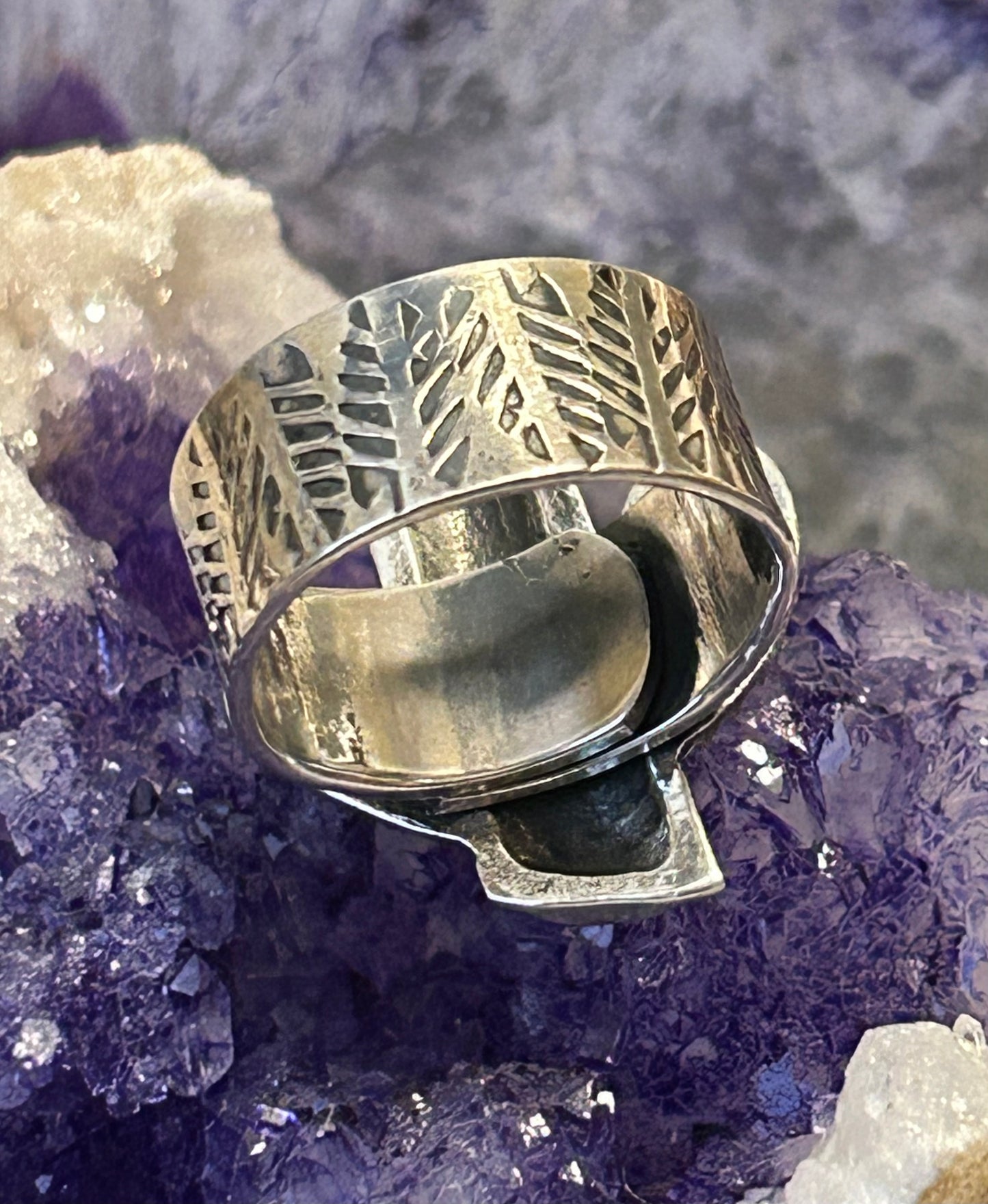 Sterling Silver Taxco Mexico Suguaro Cactus Adjustable Ring