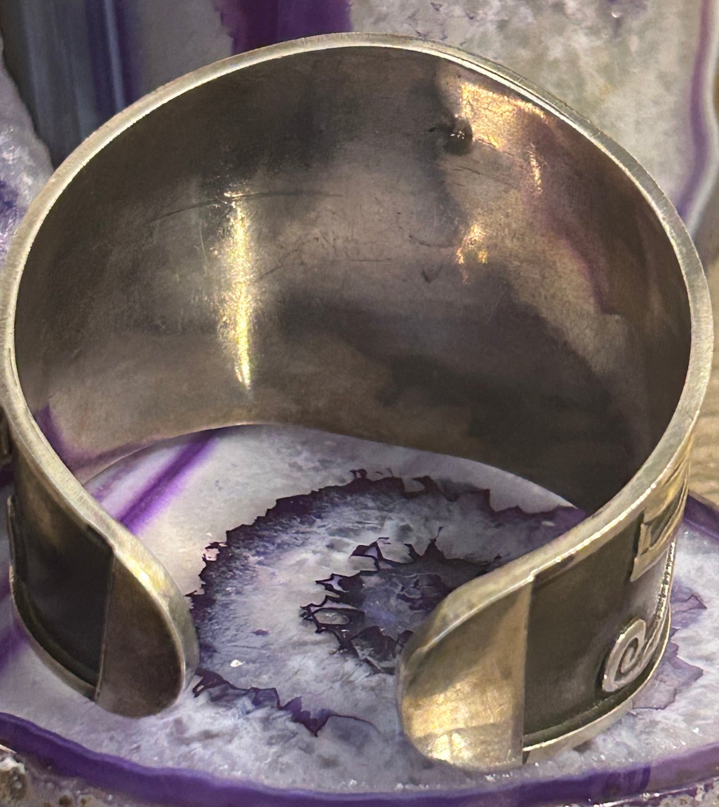 Sterling Silver Egyptian Crowning Of King Tut W/ Eye Of Horus Cuff Bracelet