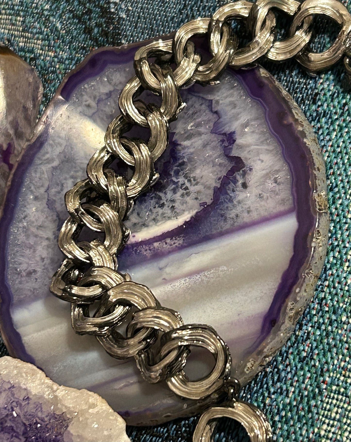 STEPHEN DWECK Fortuna Branch Sterling Silver, Diamonds, & Sapphire Link Bracelet