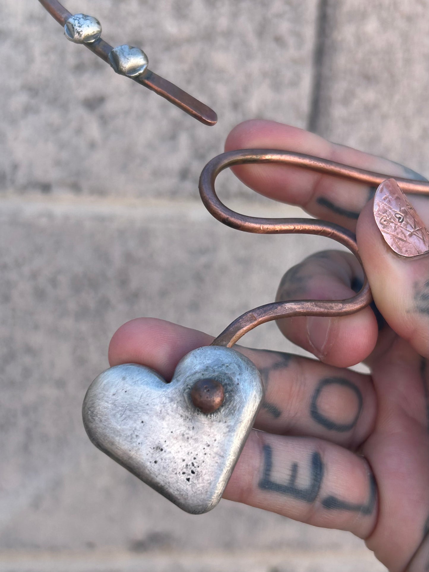 GUZ LOVE NO.54 • Mixed Metal Sterling & Copper Handmade Collar Necklace