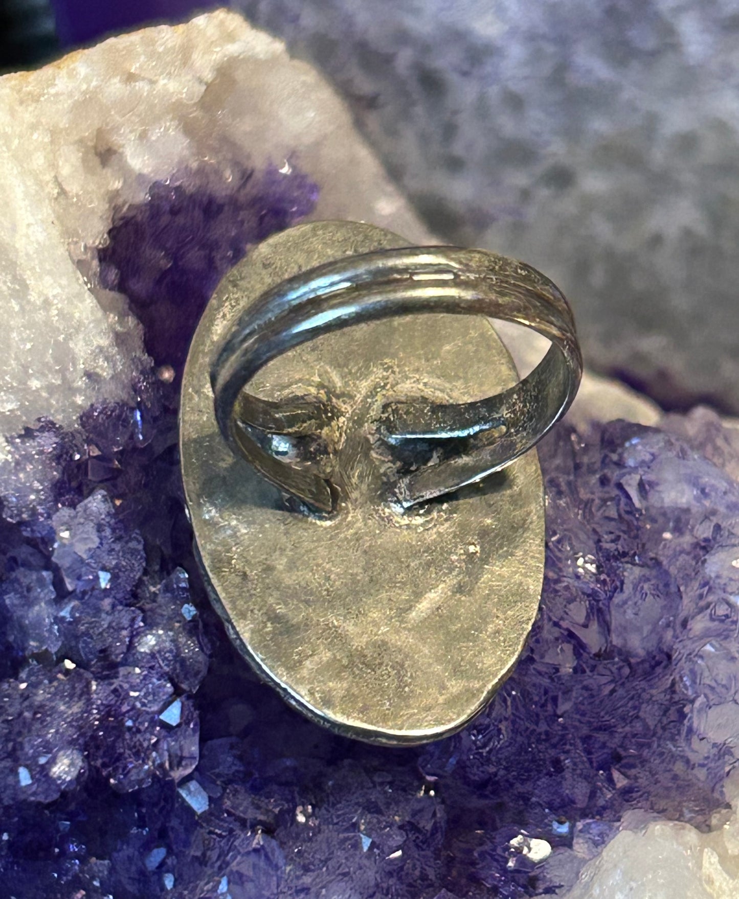 Vintage Southwest Sterling Silver Handmade Natural Turquoise Ring Size 8.25