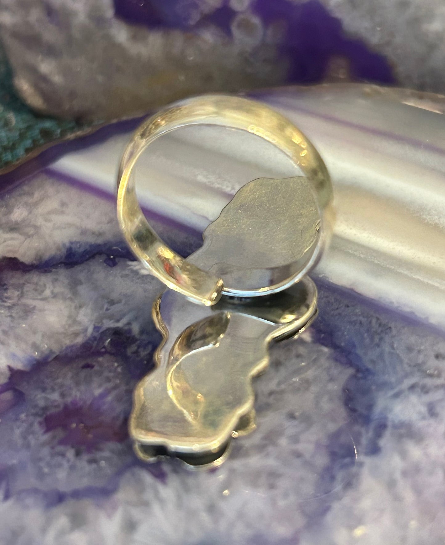 Sterling Silver Taxco Mexico Three Flower Long Ring • Adjustable