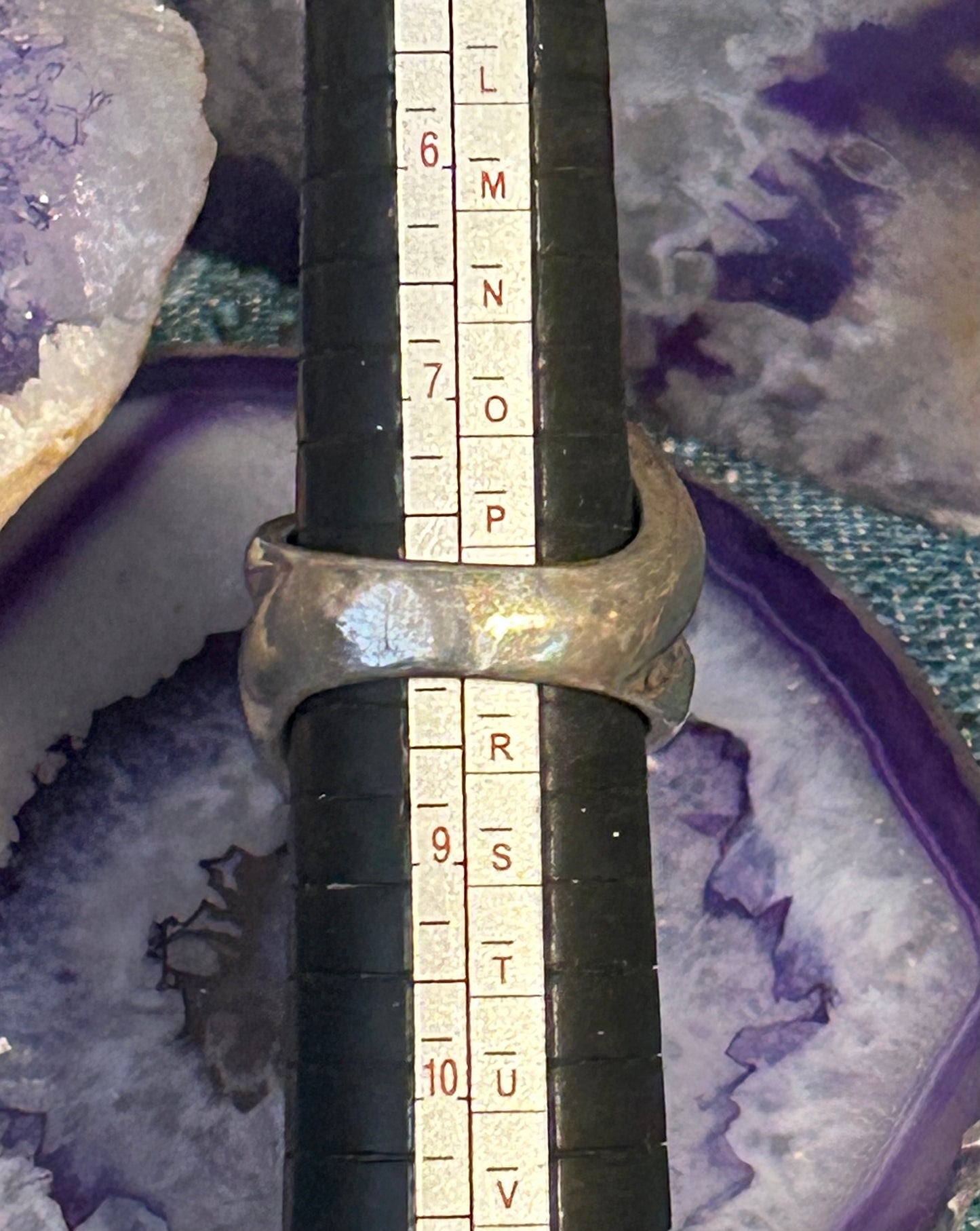 Vintage Sterling Silver Huge Chunky Modernist Abstract Ring Size 8