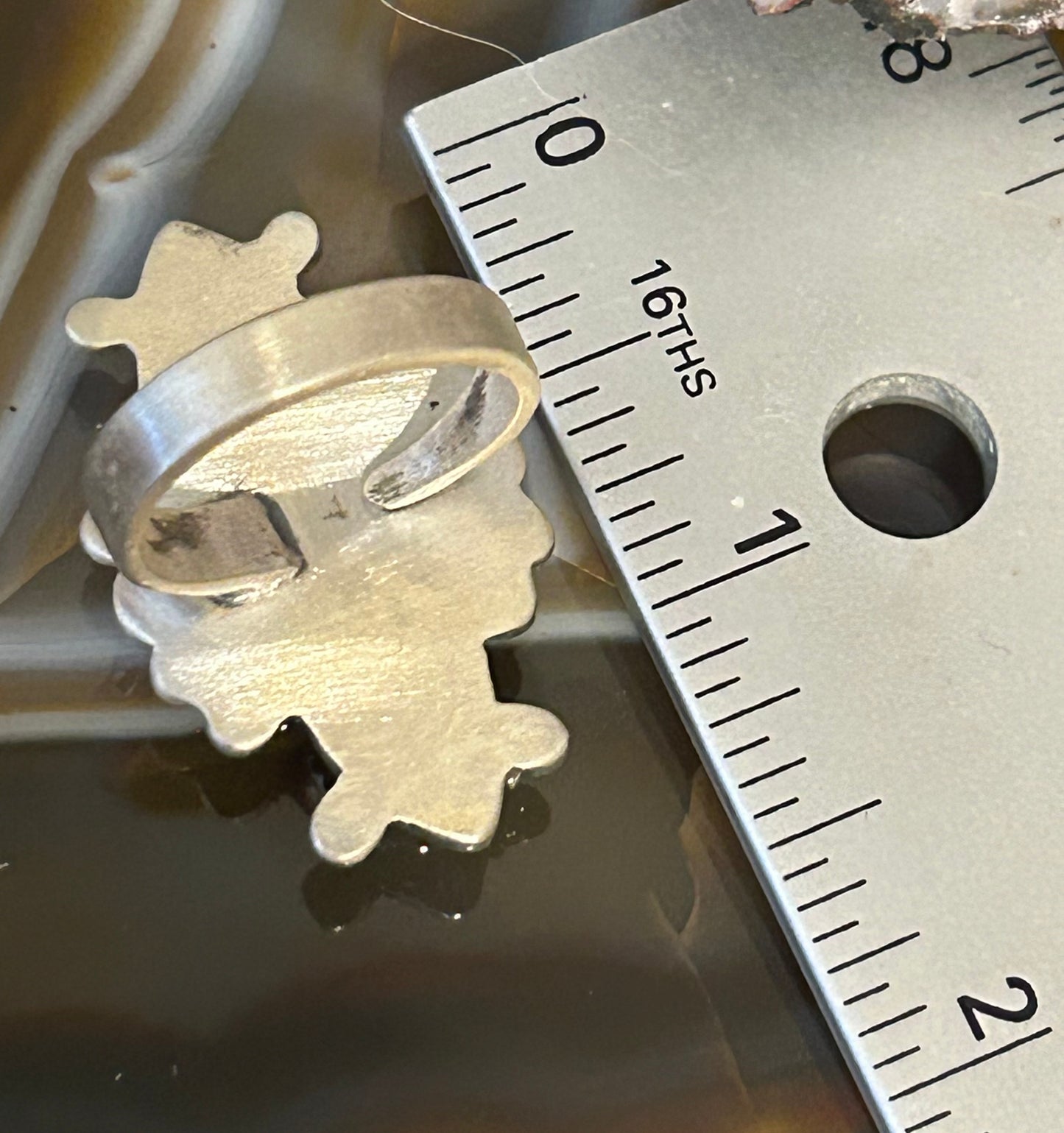 Sterling Silver Sonoran Gold Turquoise Three Stone Ring Adjustable