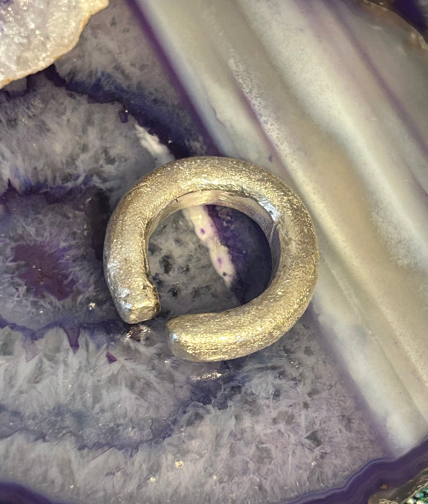 GUZ LOVE Sterling Silver Thiccc Textured Tube Ring • Size 5