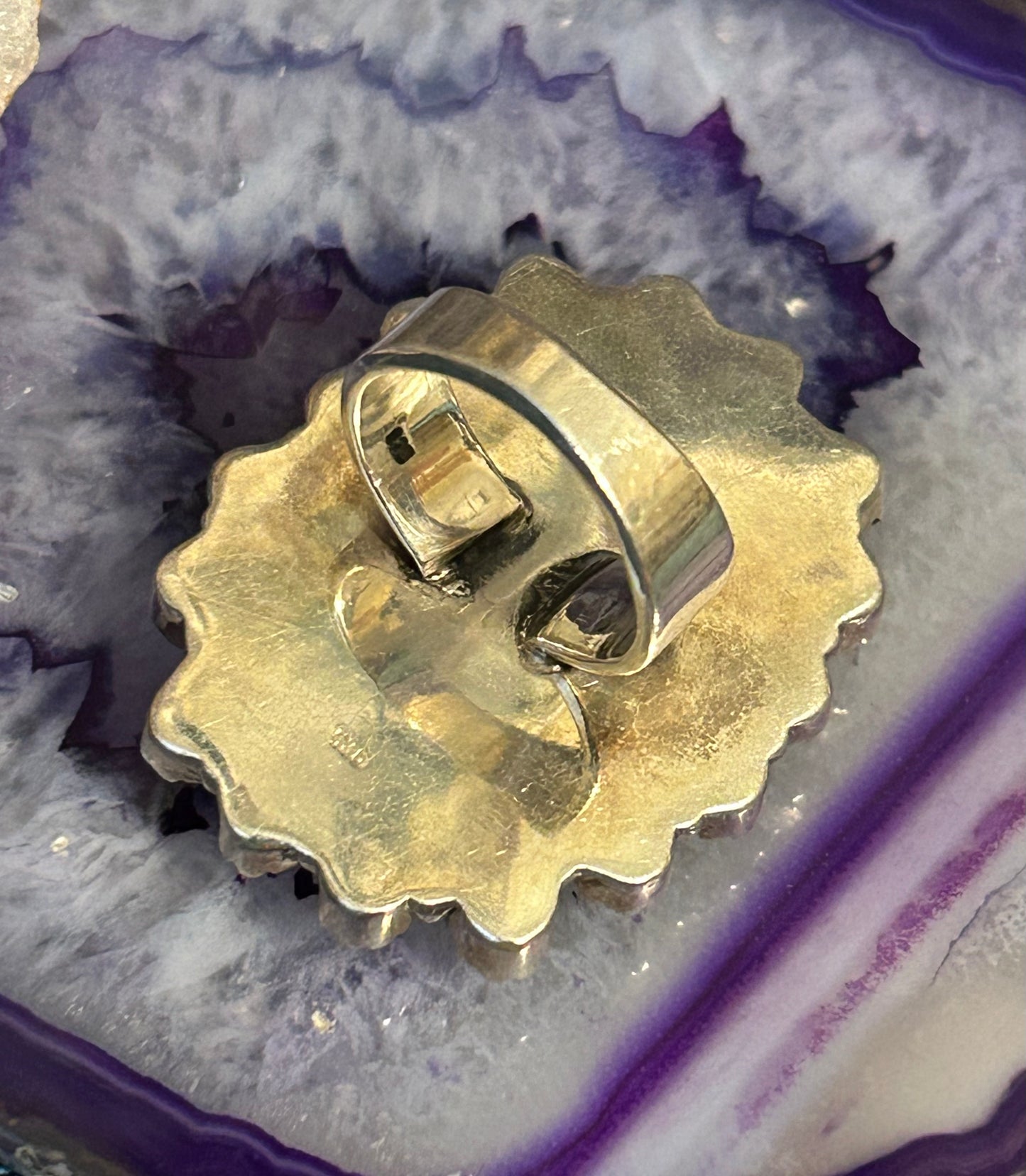 Sterling Silver White Buffalo & Moonstone Large Ring Size 6