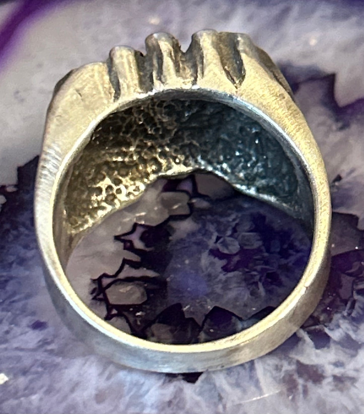 Vintage Sterling Silver Chunky Nugget Style Ring • Size 10