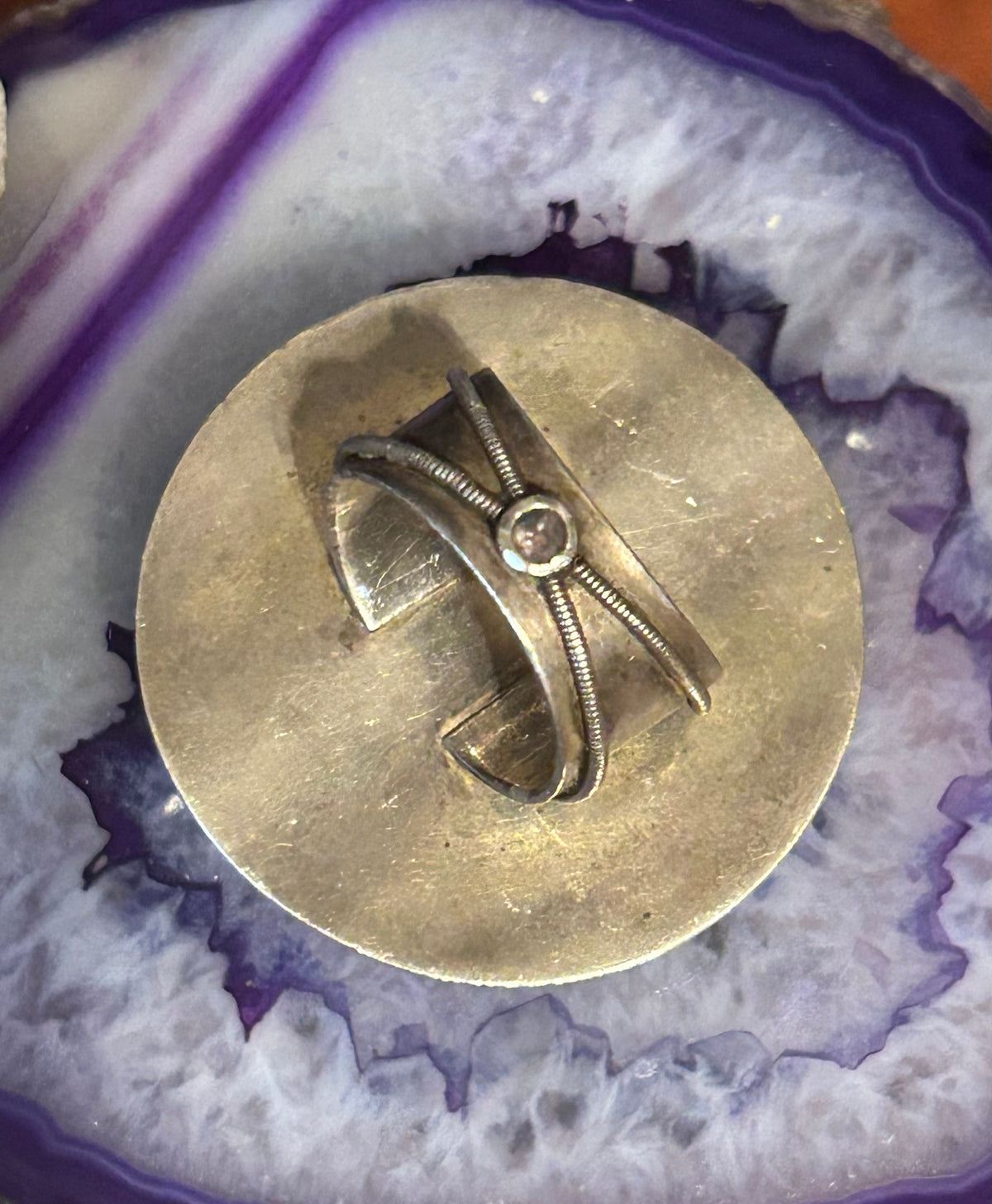 Sterling Silver Mars & Valentine Echo Of Dreamer Purple Sunflower Ring Size 7.75