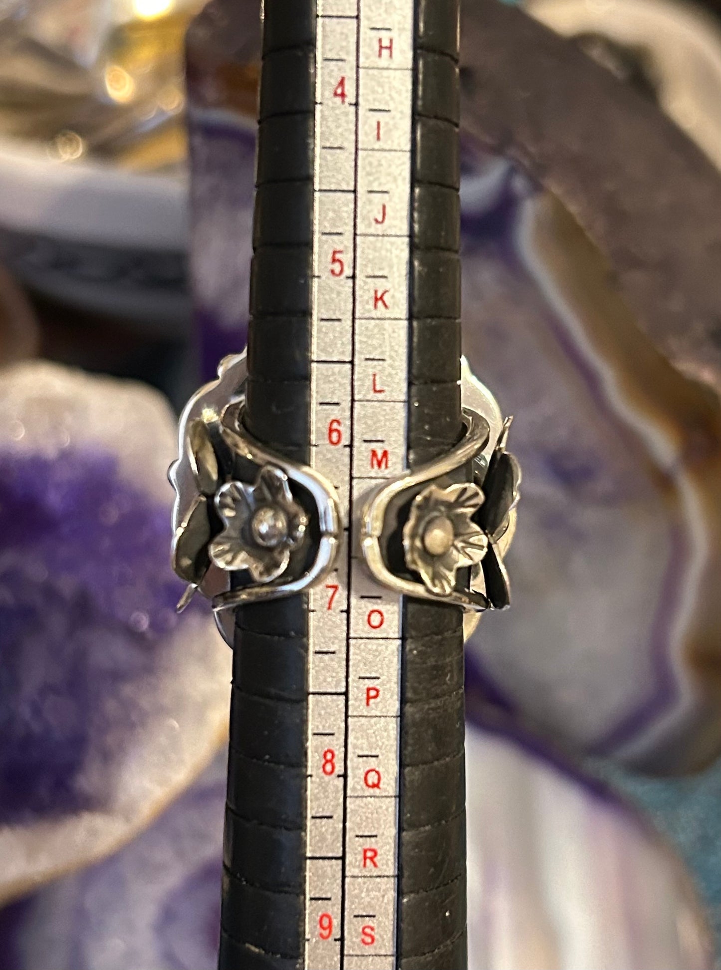 Sterling Silver Taxco Mexico Turquoise & Spiny Oyster W/ Flowers Statement Ring (6.25-8)
