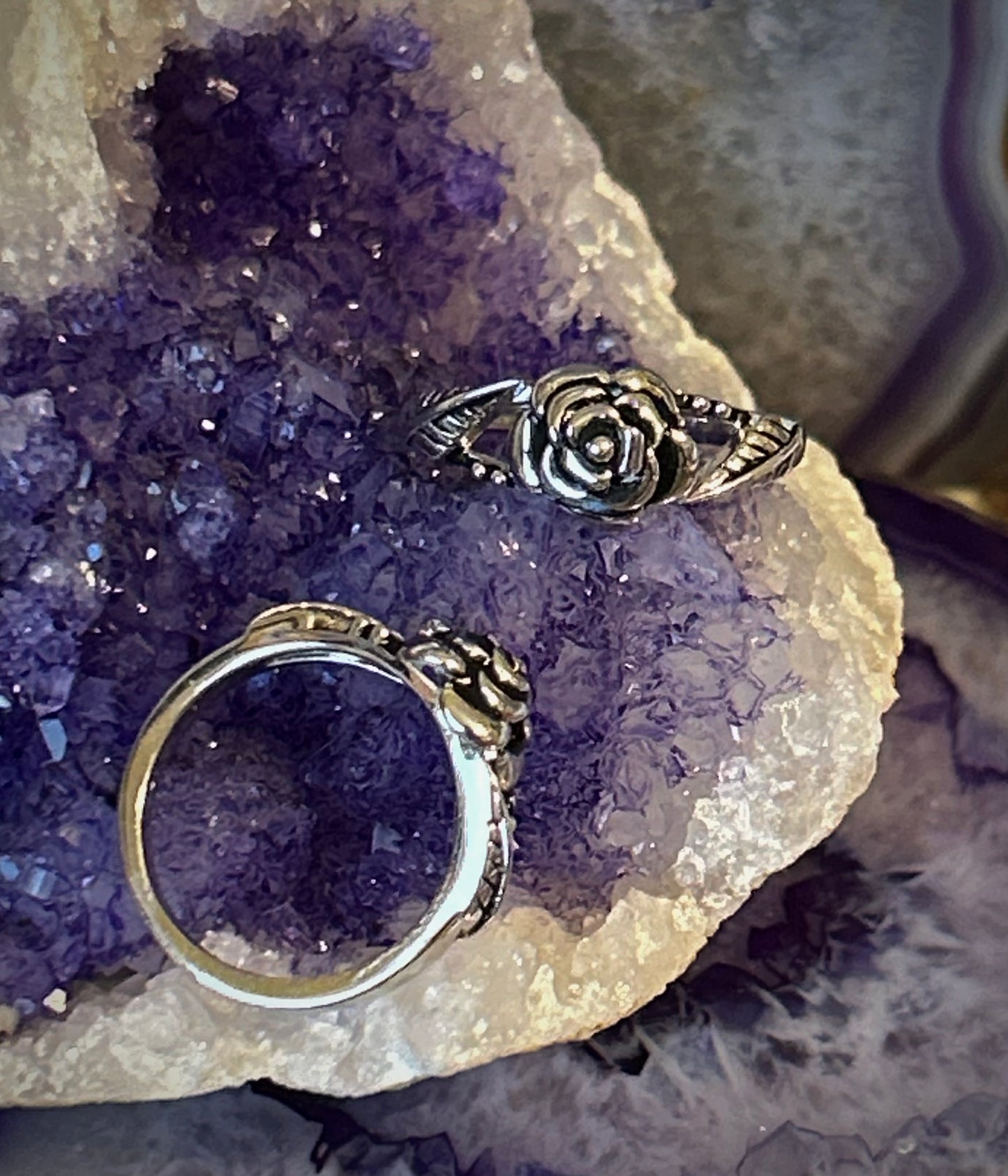 Sterling Silver Rose Rings