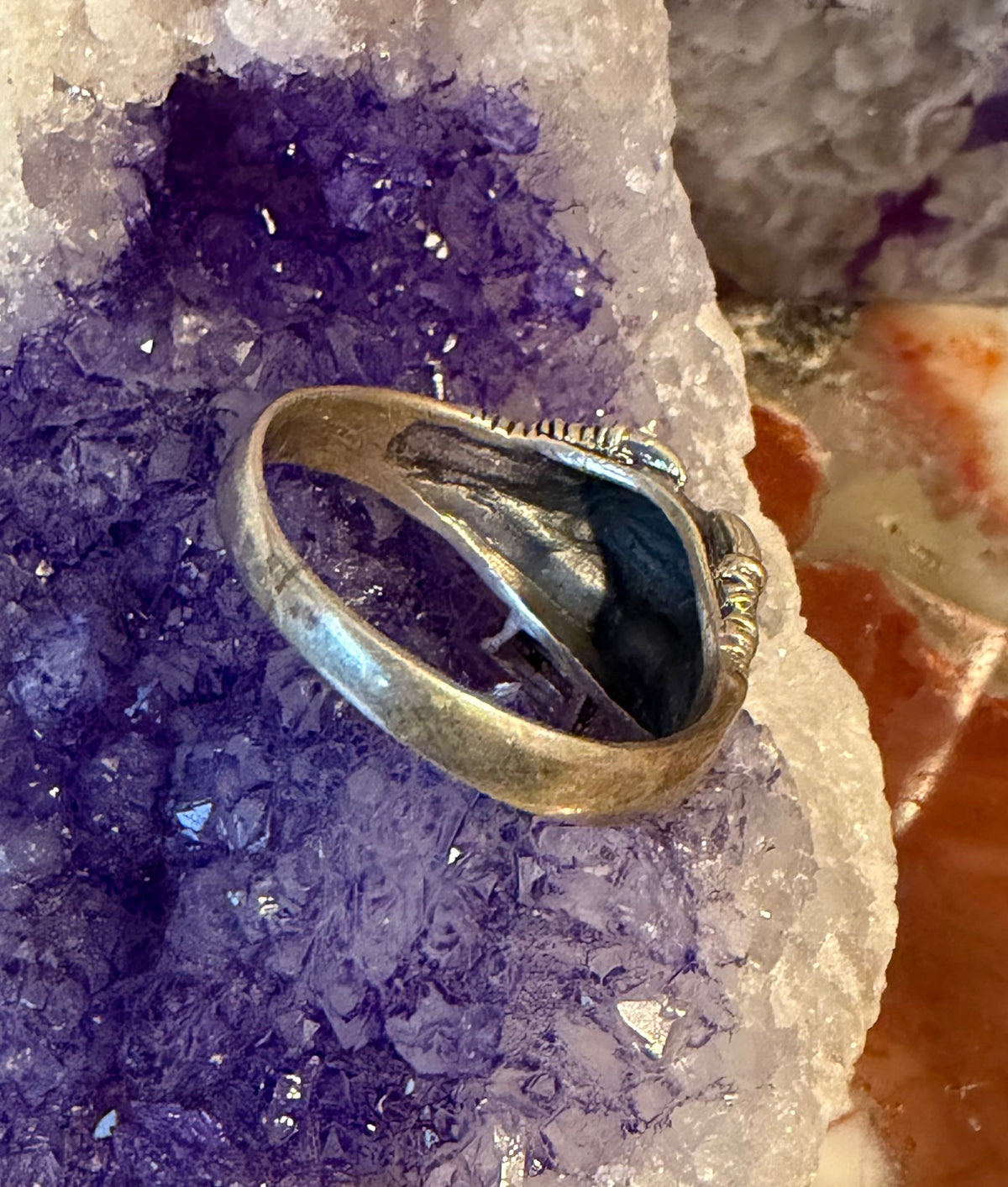 Vintage Sterling Silver Skull And Talons Ring Size 12