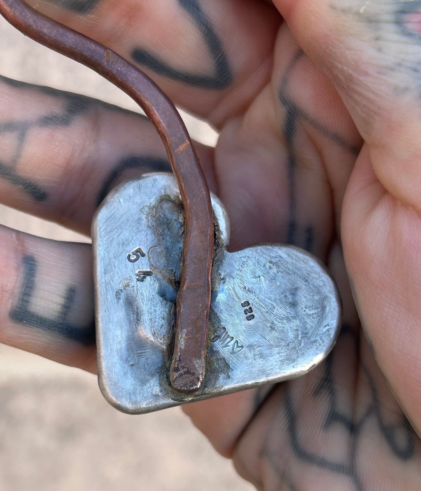 GUZ LOVE NO.54 • Mixed Metal Sterling & Copper Handmade Collar Necklace