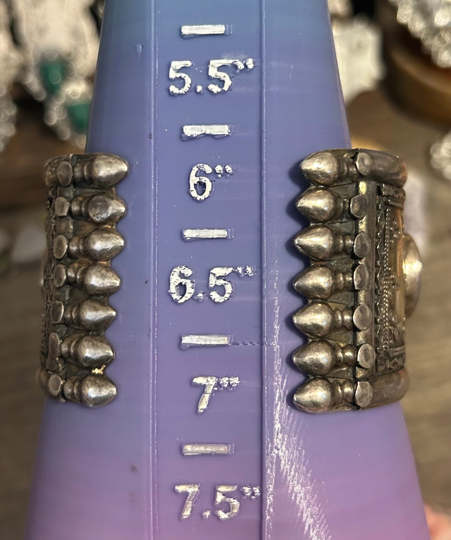 Antique Sterling Silver & Carnelian Turkish Cuff Bracelet