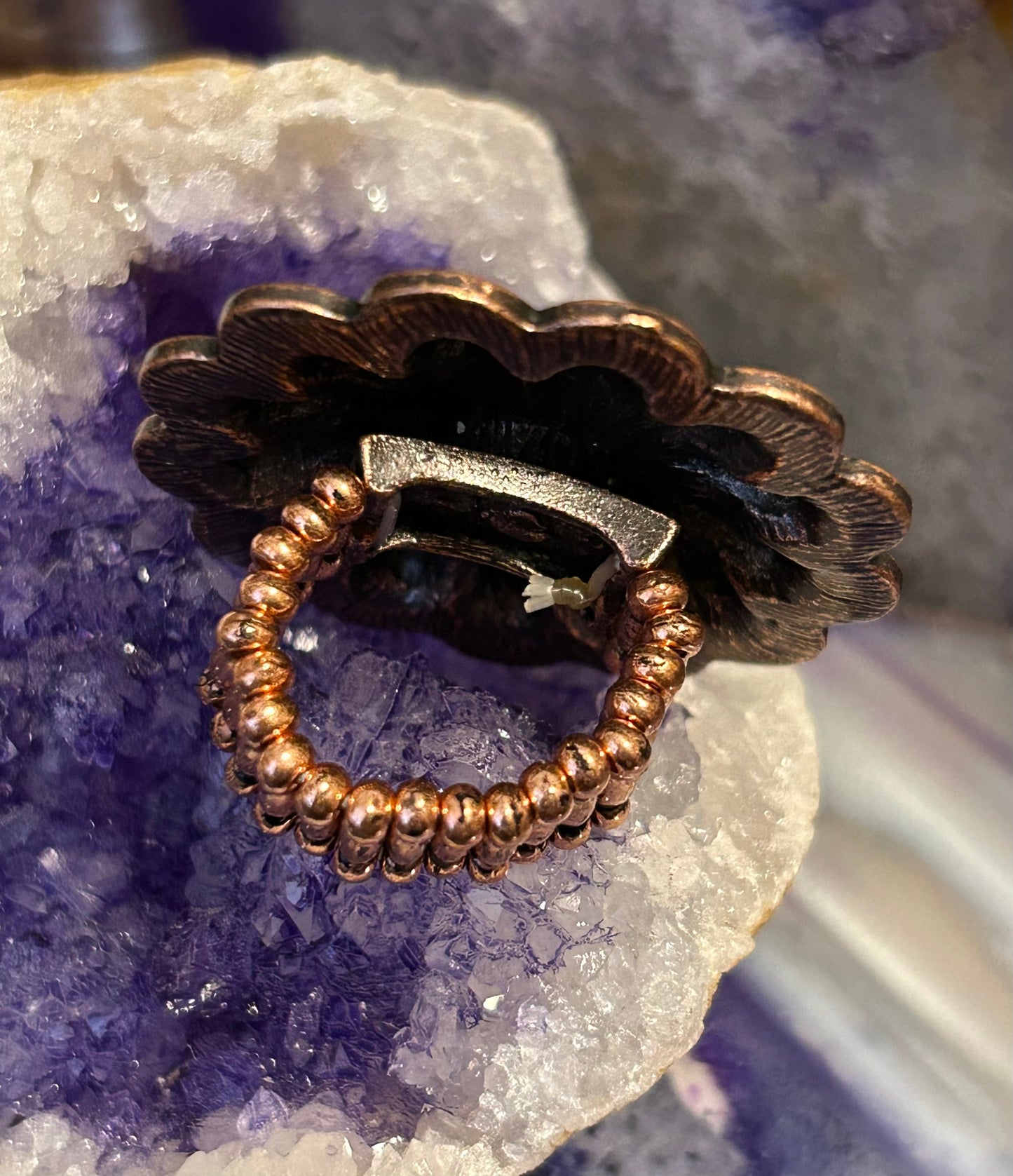 Copper Large Concho Stretch Ring