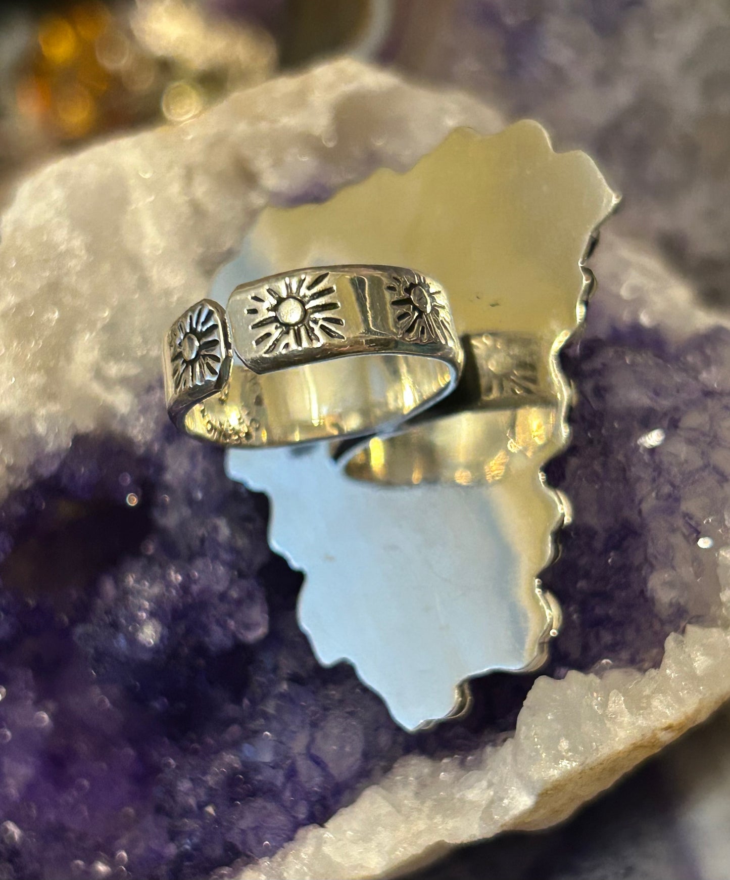 Sterling Silver Taxco Mexico Bull Longhorn Skull Flower Ring Size 7-8.5