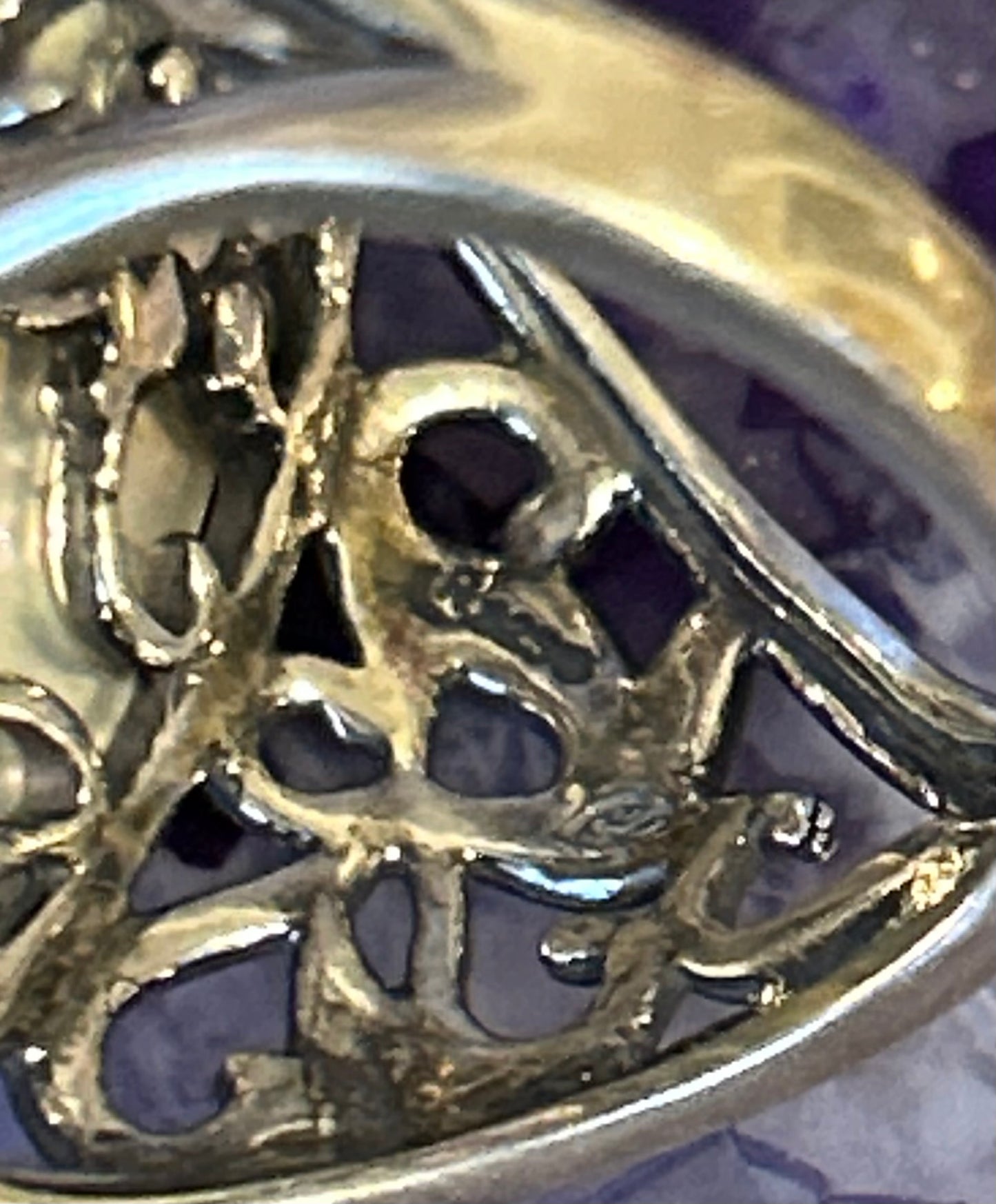 Sterling Silver Relios Yellow Mother Of Pearl w/ Flower Ring Size 7.5