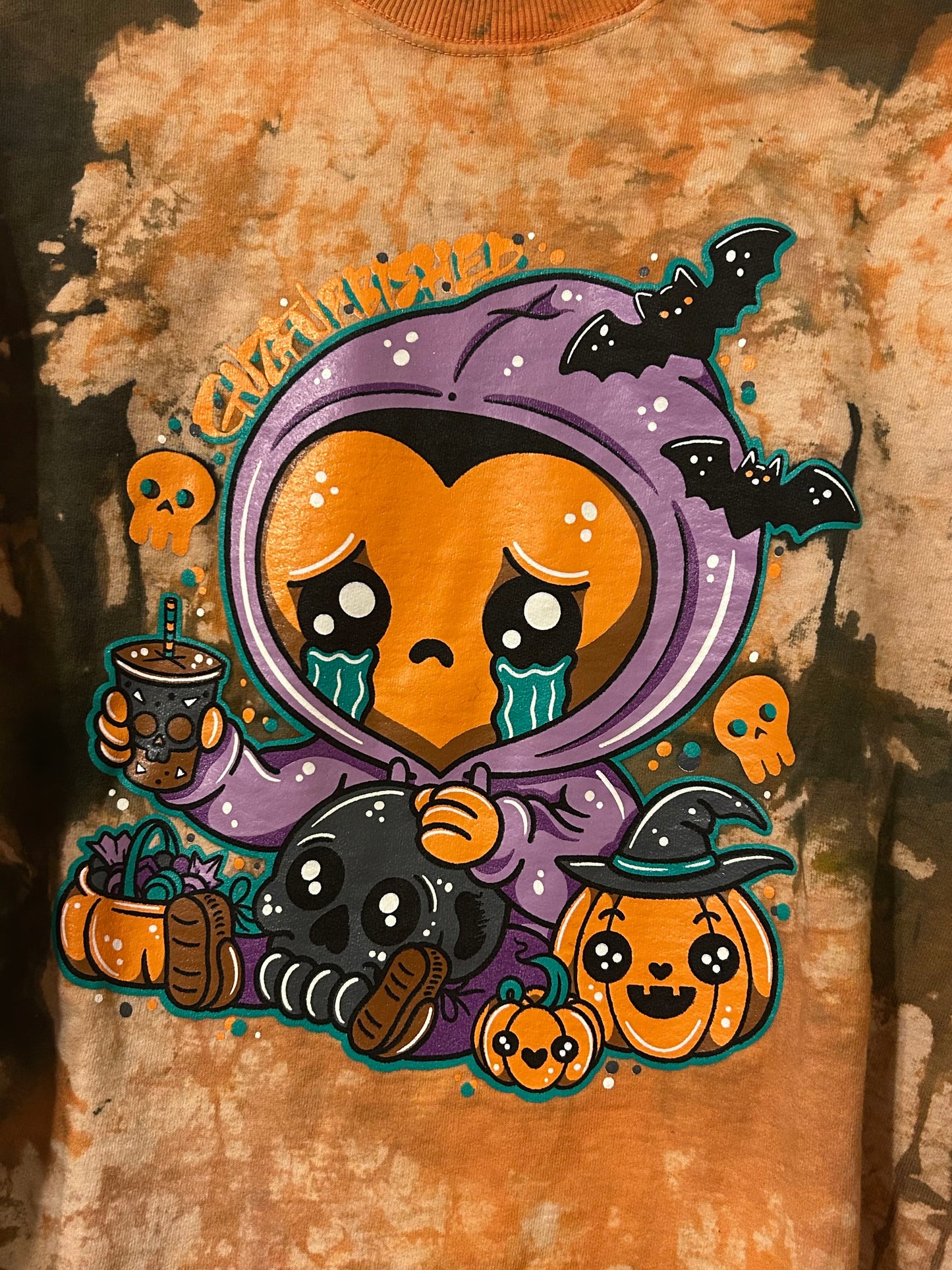 KID GRIMM “Spooky Season” Custom Dyed Crewneck Sweatshirt • Oversized M