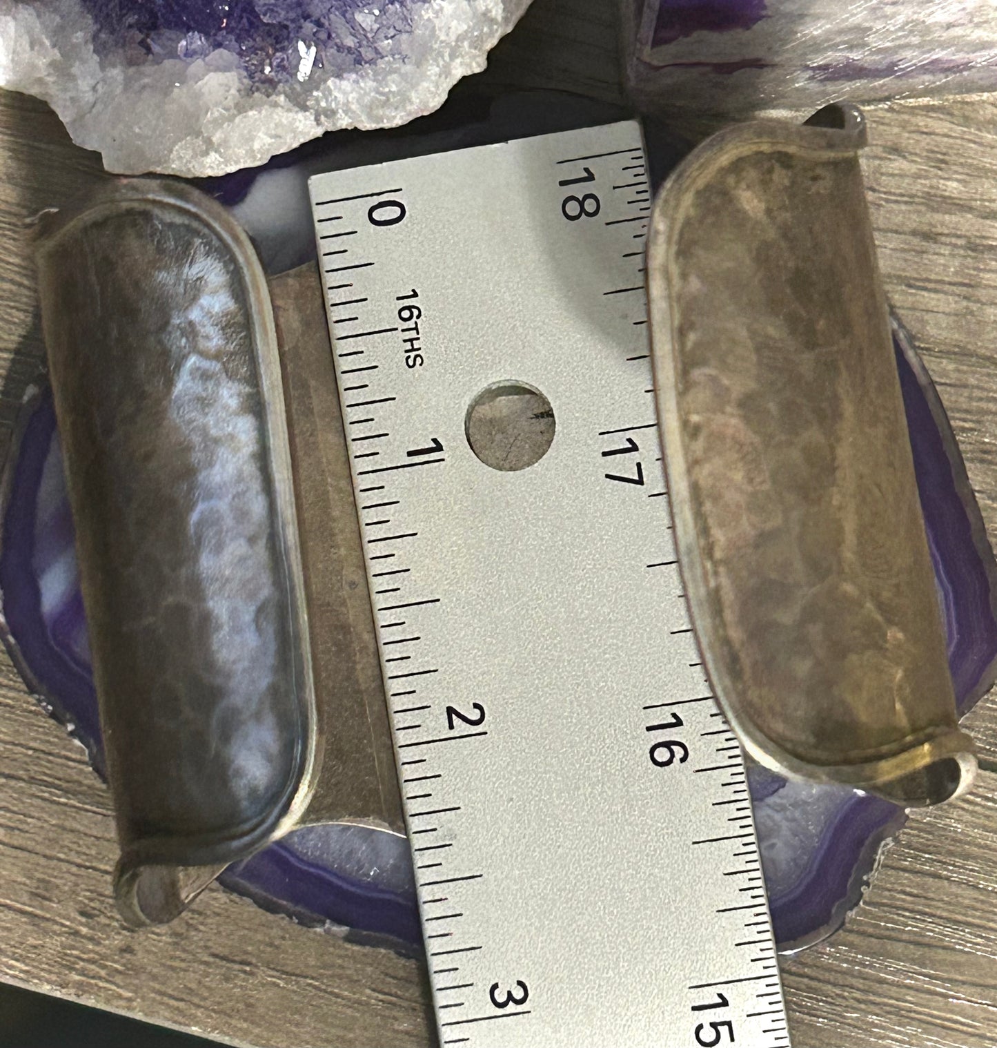 Vintage Sterling Silver Wide Wavey Hammered Cuff Bracelet