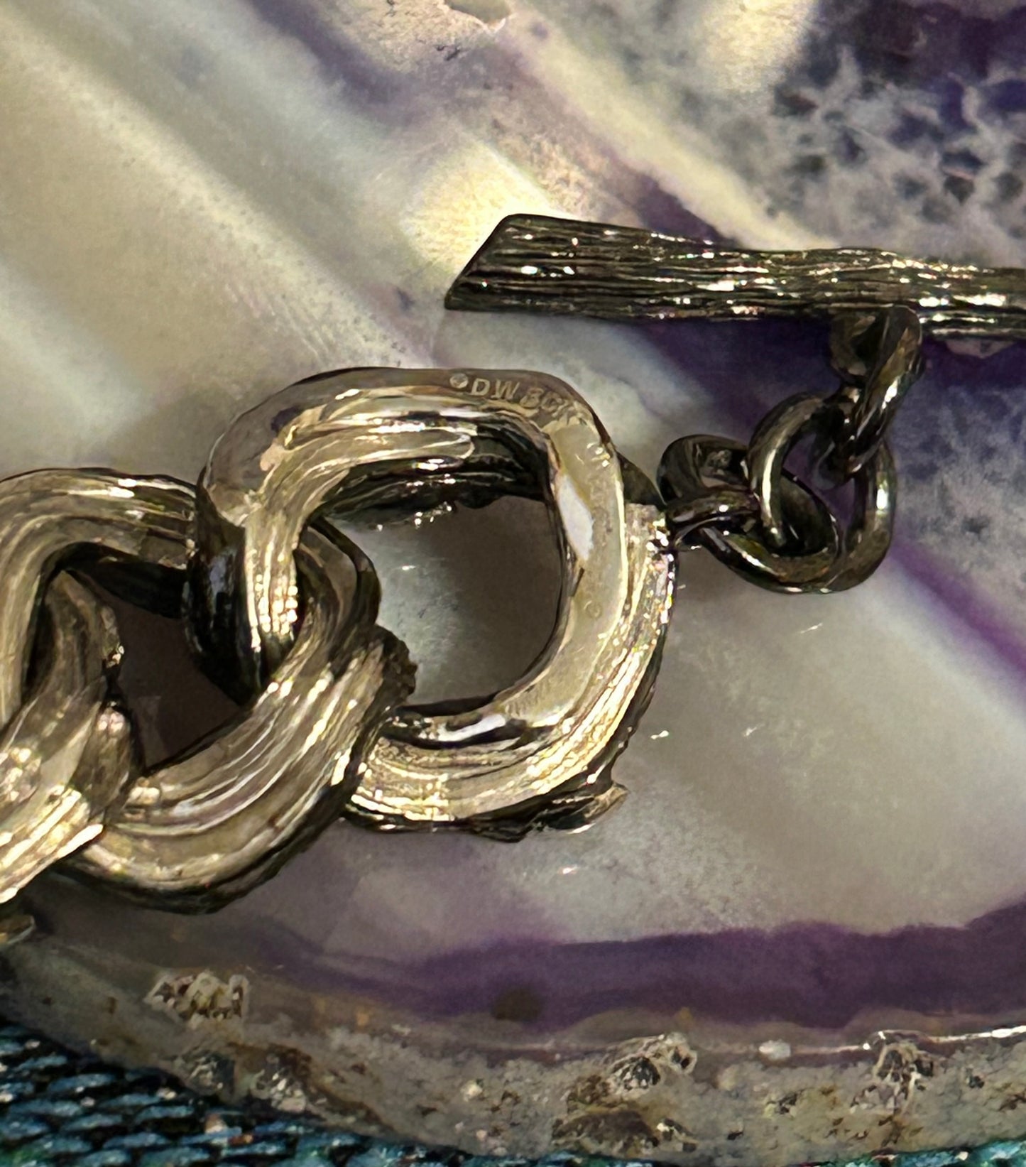 STEPHEN DWECK Fortuna Branch Sterling Silver, Diamonds, & Sapphire Link Bracelet