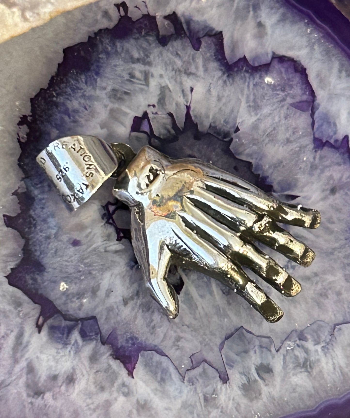 Sterling Silver Taxco Mexico All Seeing Eye Hand Of Protection Pendant